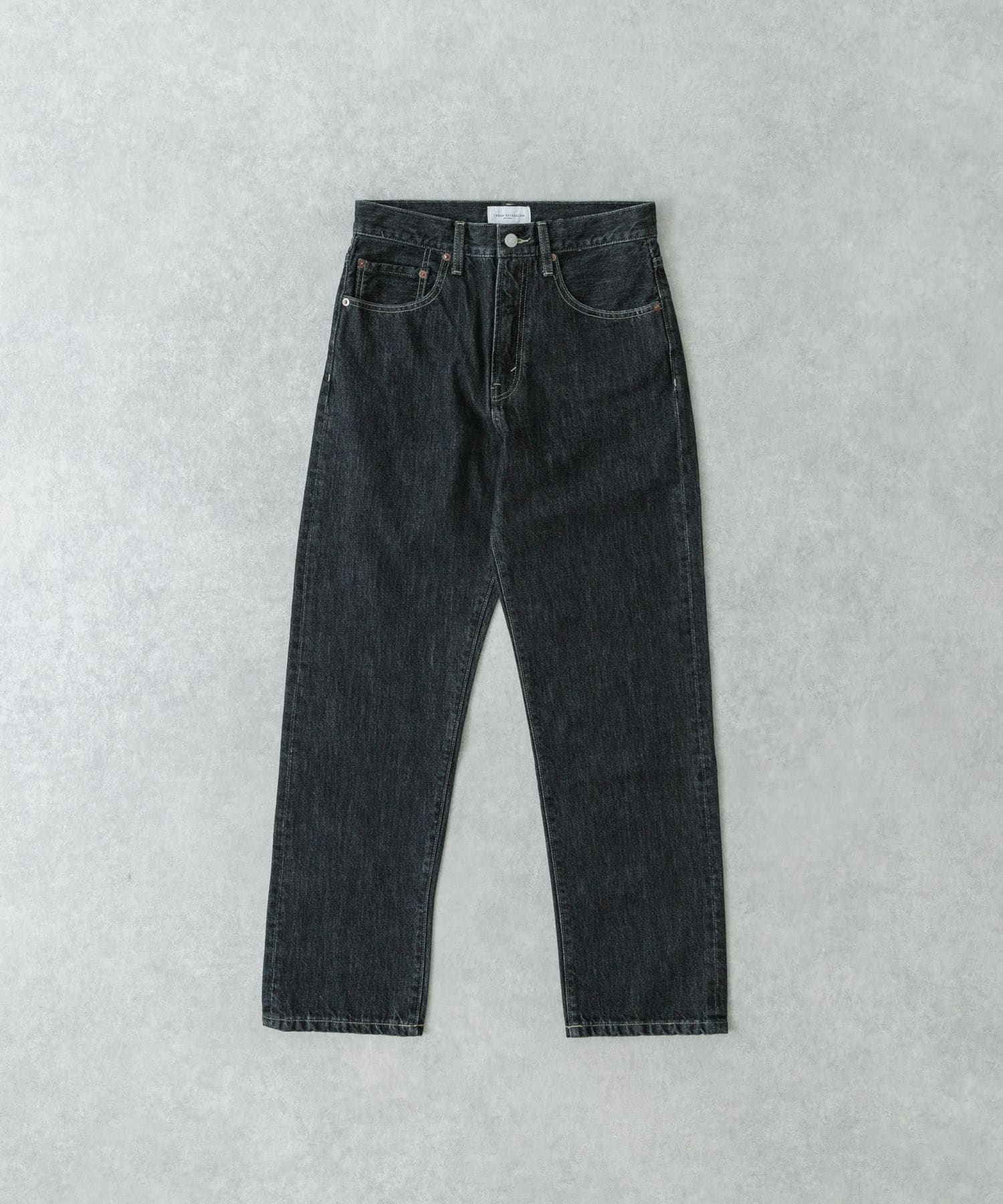 DENIM STRAIGHT PANTS BLACK S