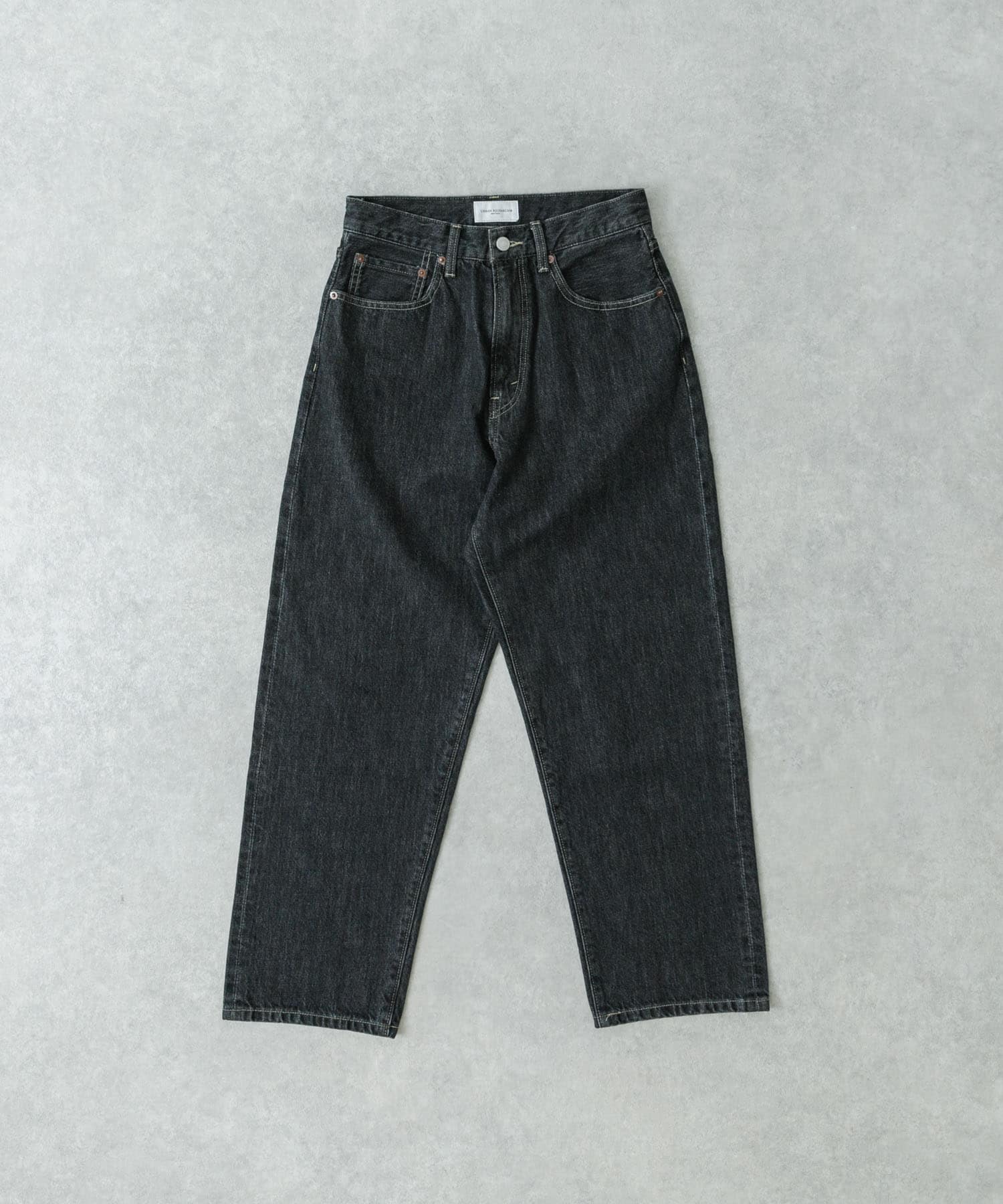 DENIM WIDE TAPERED PANTS BLACK S