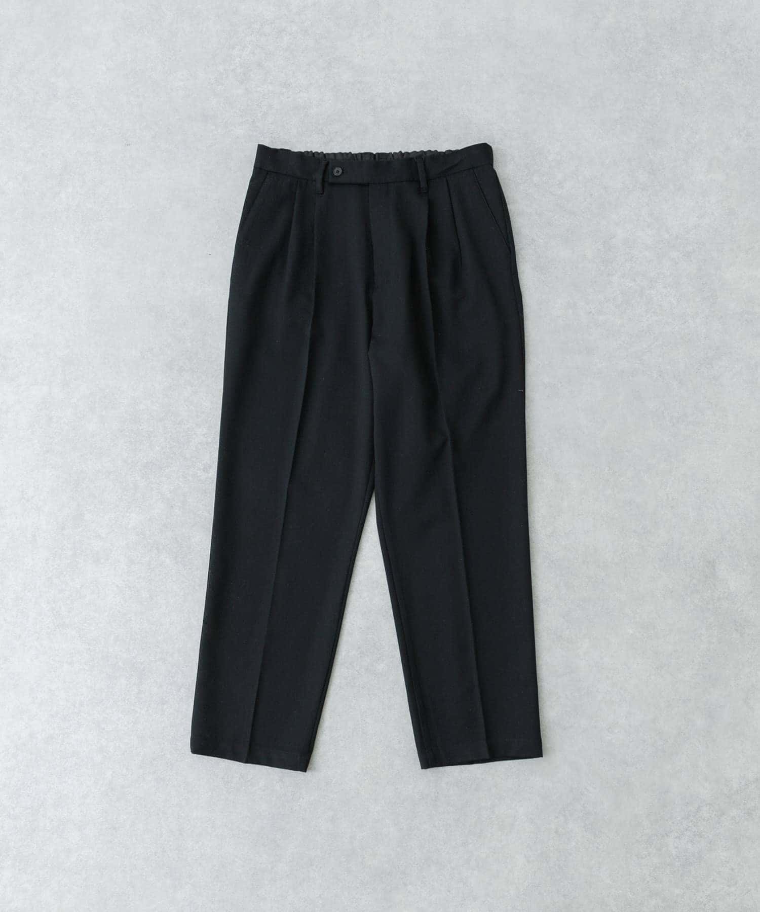new basic ウールツイルテーパードスラックス BLACK S
