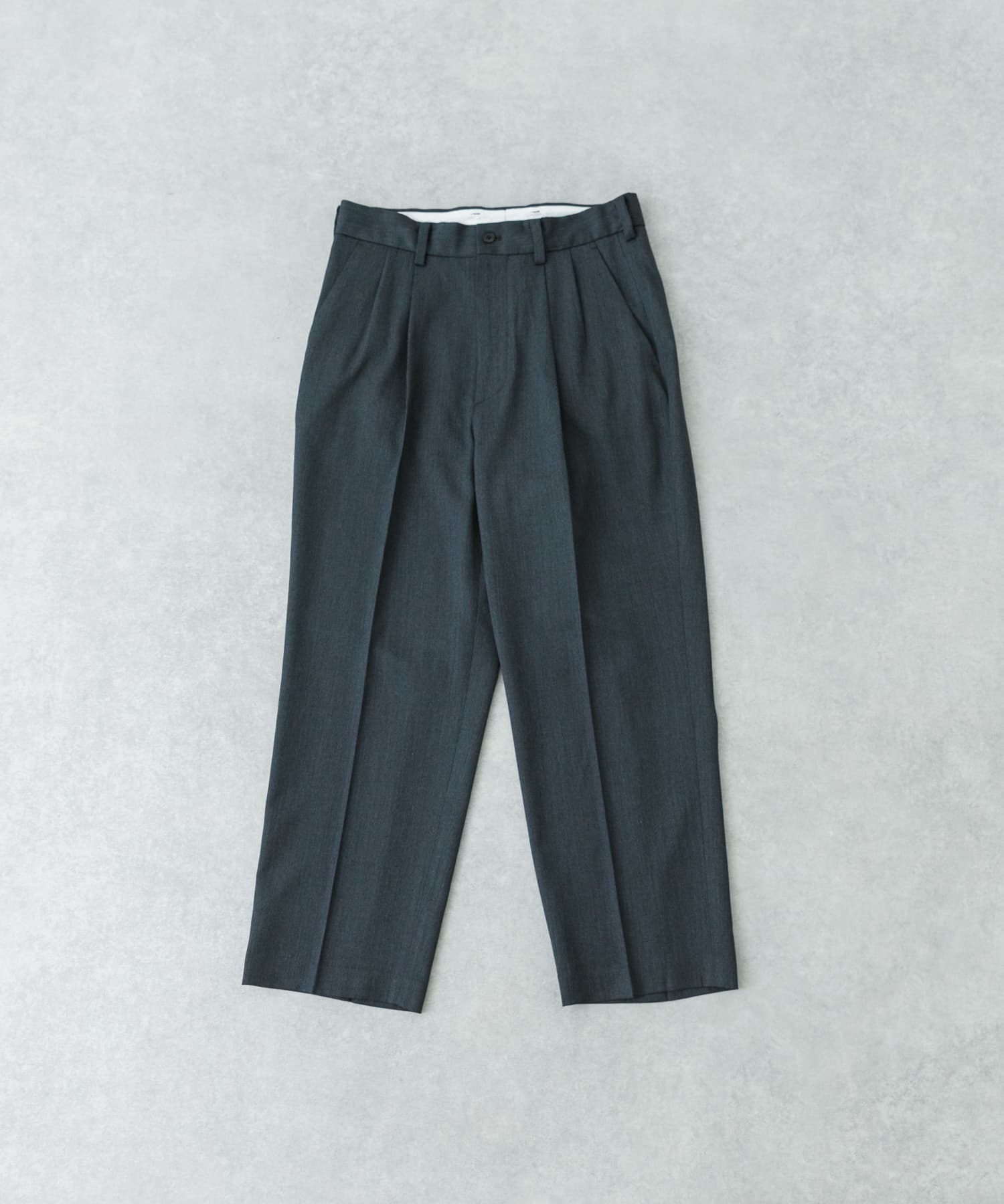 new basic ウールツイルワイドスラックス