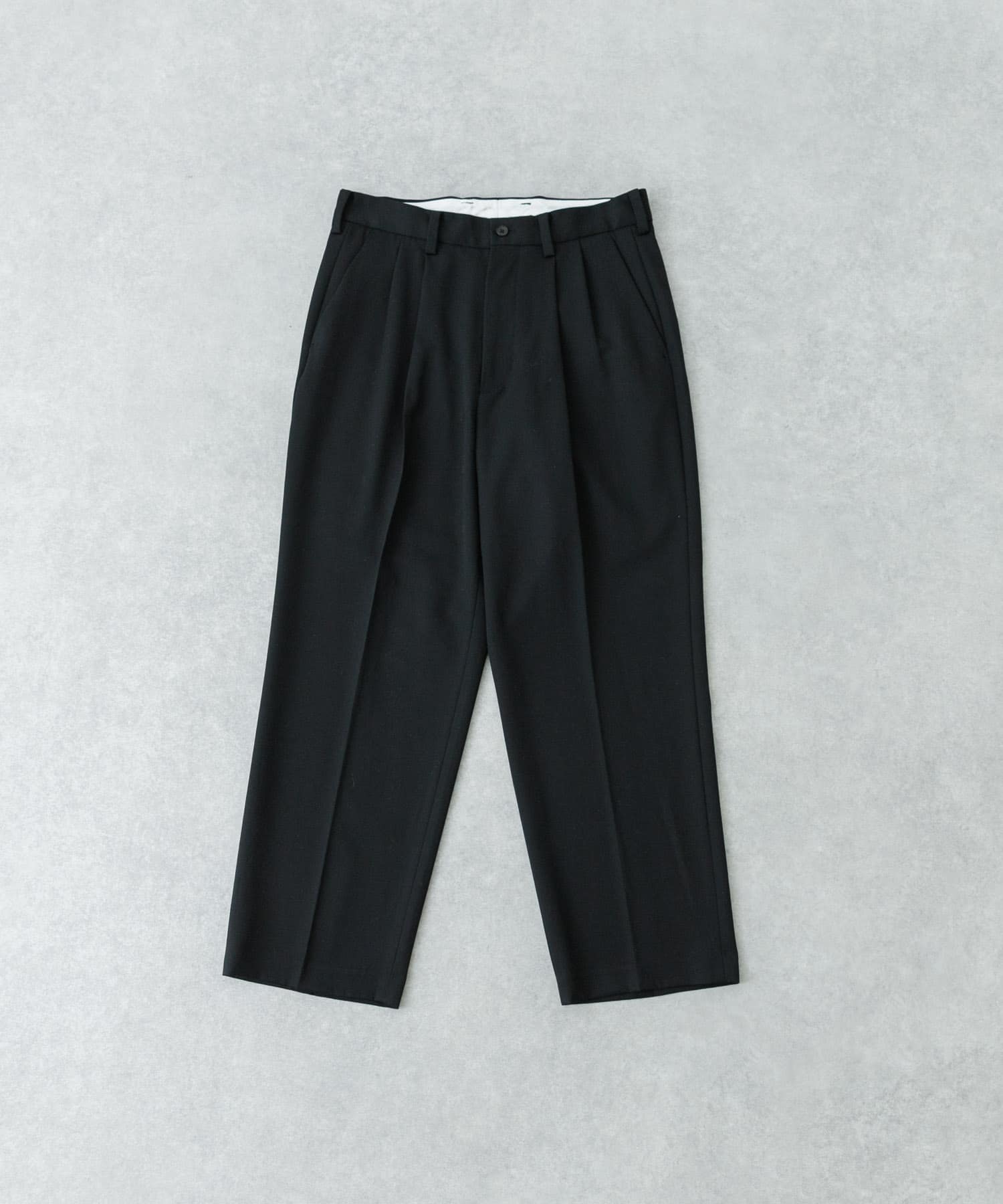 new basic ウールツイルワイドスラックス BLACK S