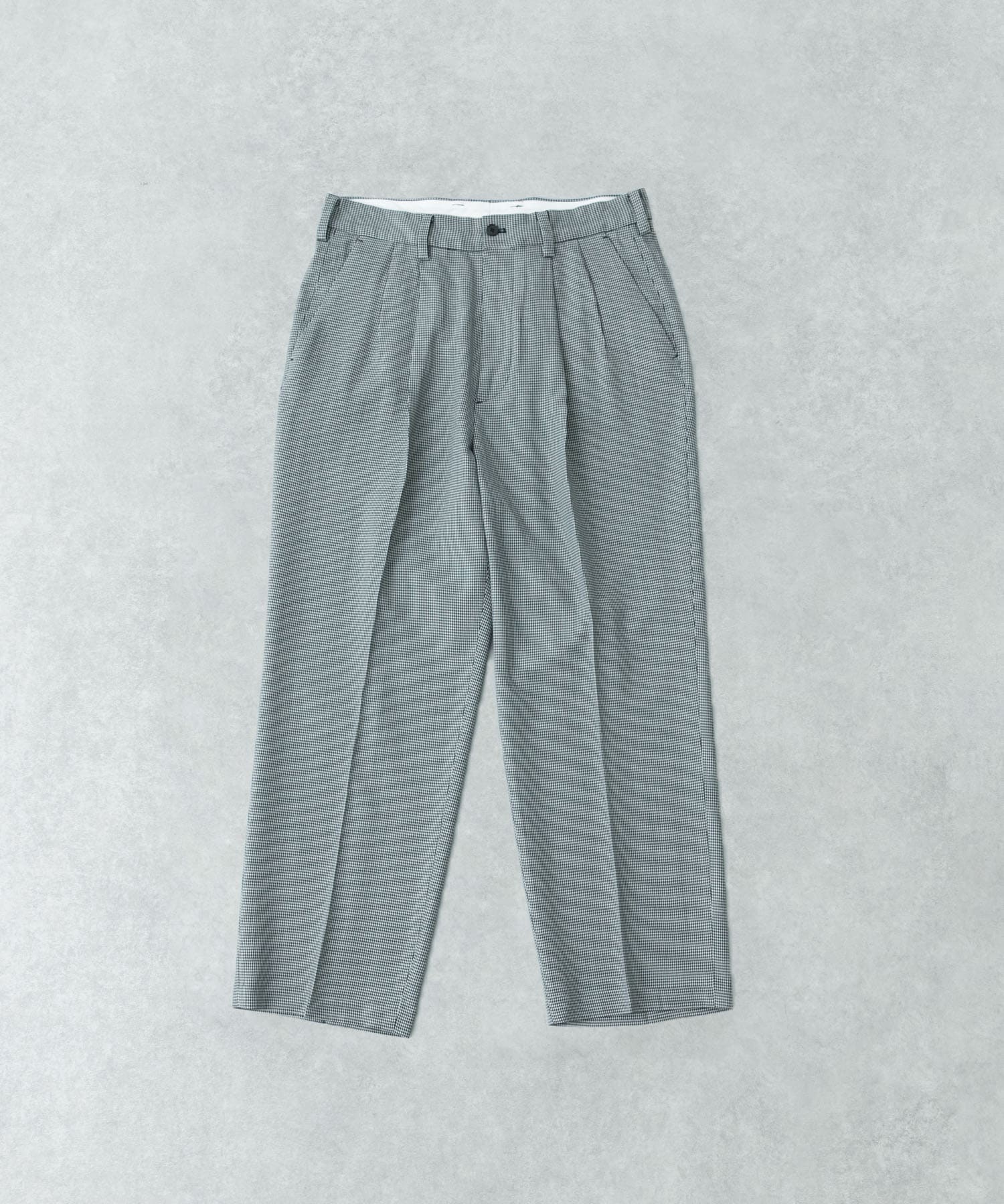 new basic ウールツイルワイドスラックス CHECK S