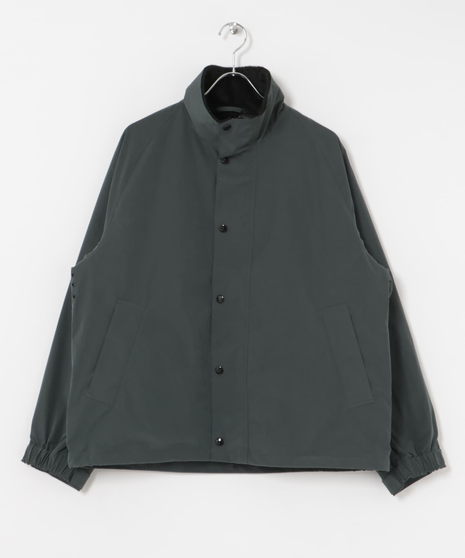 new basic VINTAGE NYLON STAND BLOUSON CHARCOAL M