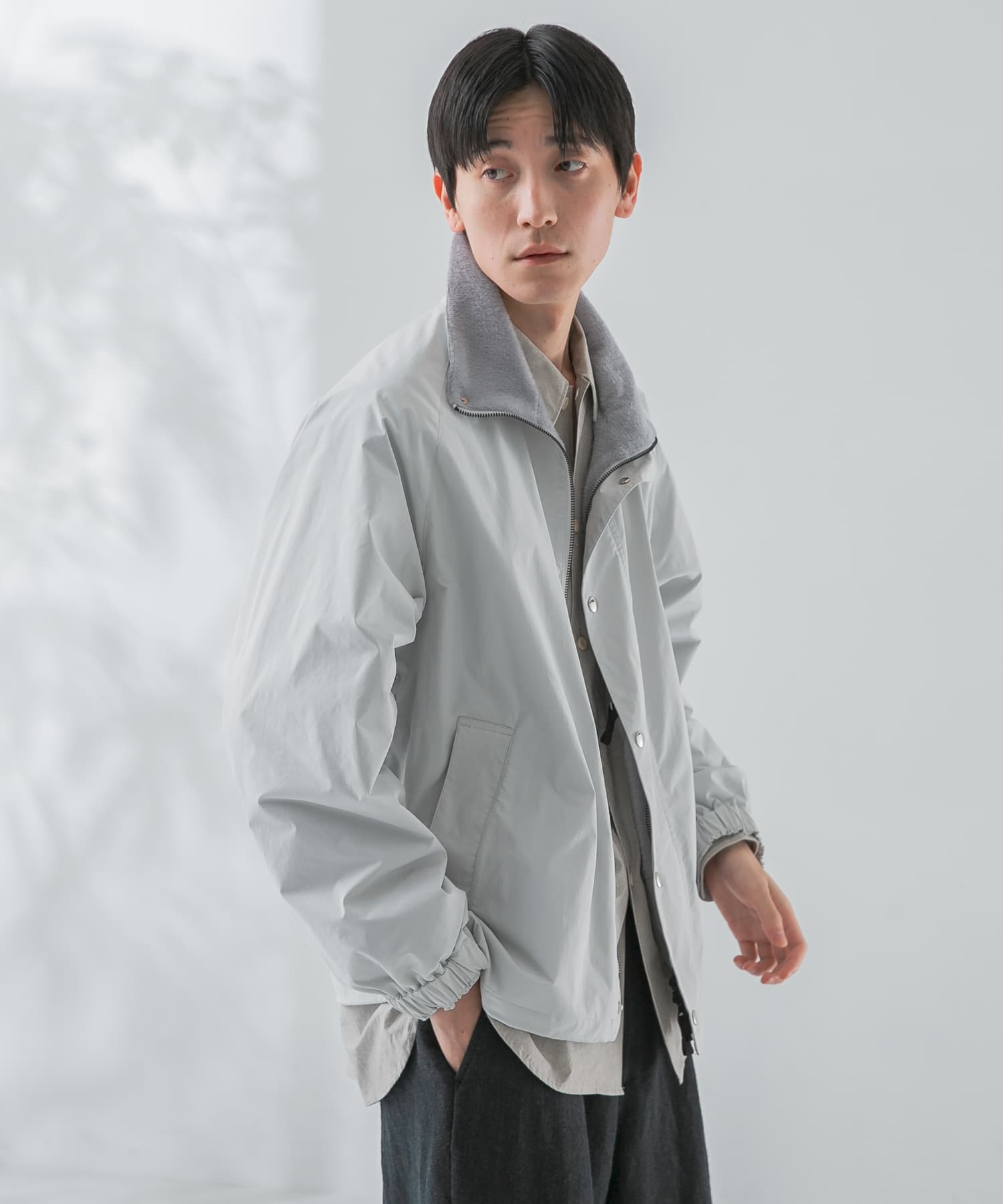 new basic VINTAGE NYLON STAND BLOUSON