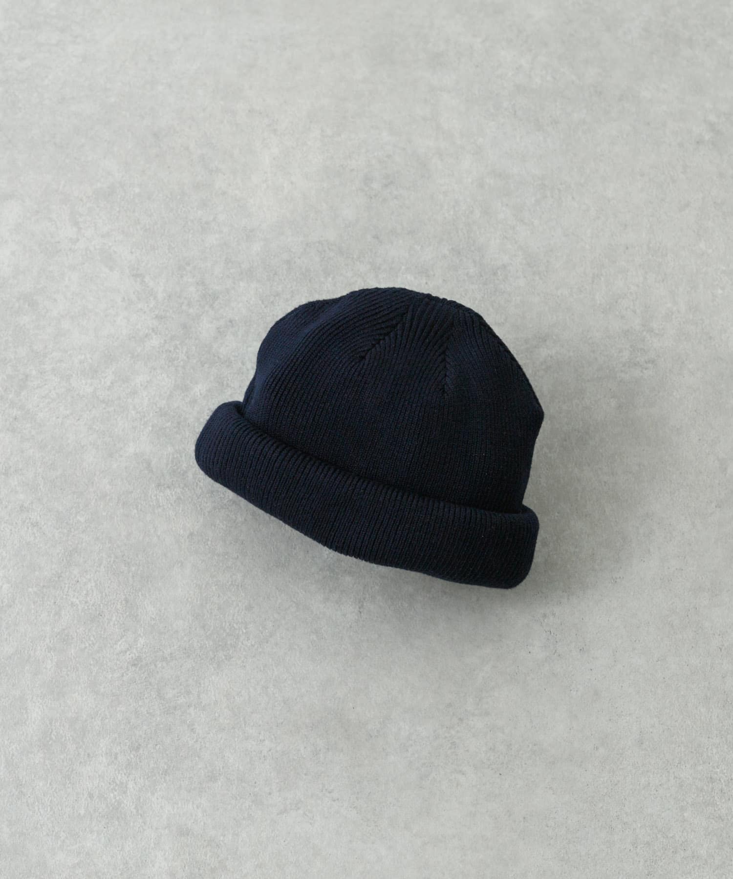 Wide Dad　WIDE DAD ROLL KNIT CAP NAVY FREE