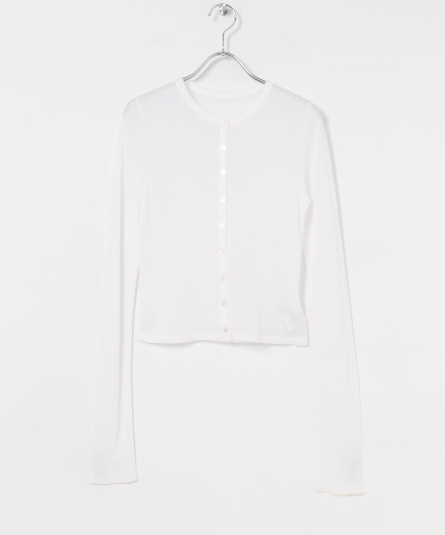 『MADE IN JAPAN』シアーテレコショートカーディガン WHITE FREE