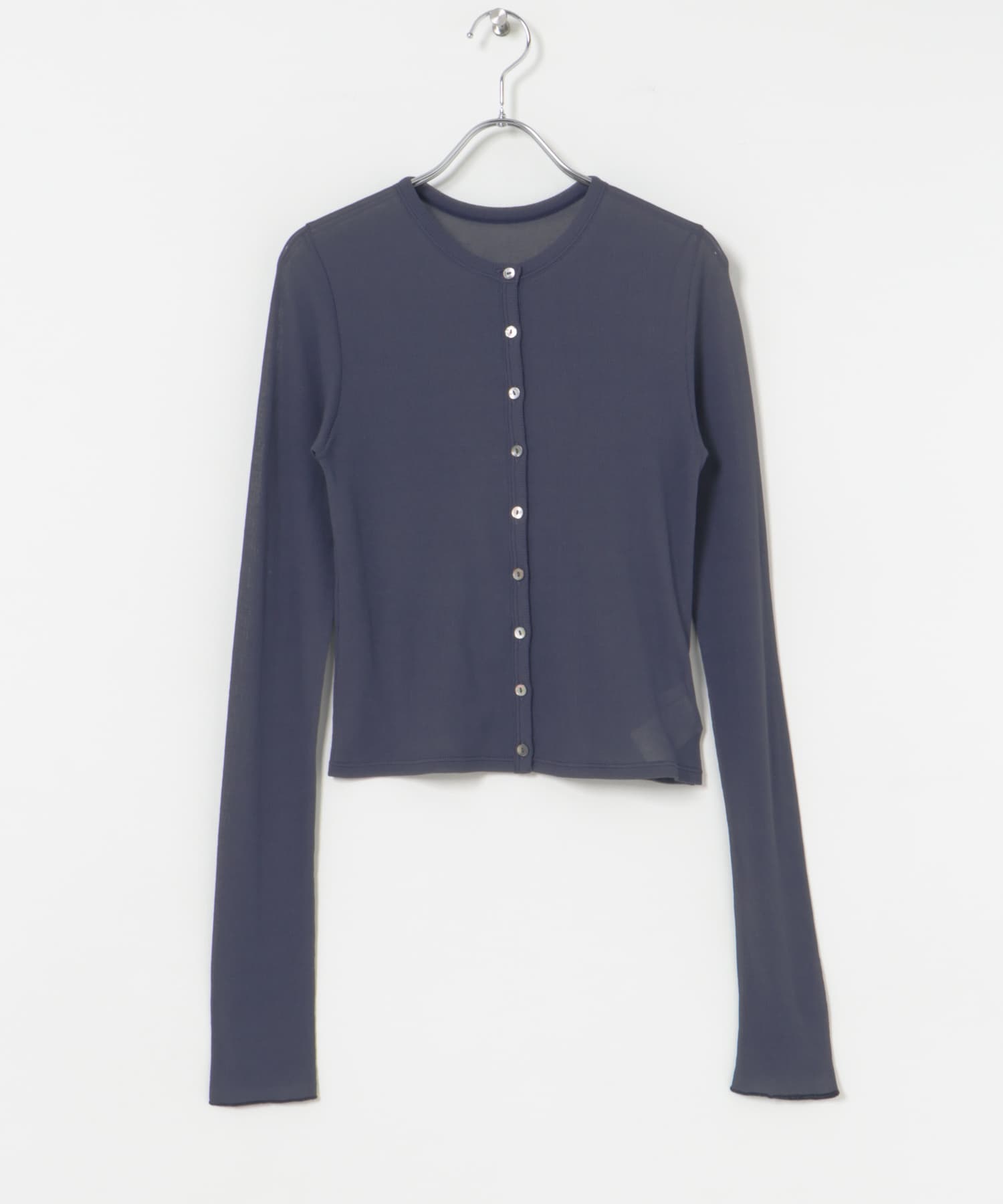『MADE IN JAPAN』シアーテレコショートカーディガン NAVY FREE