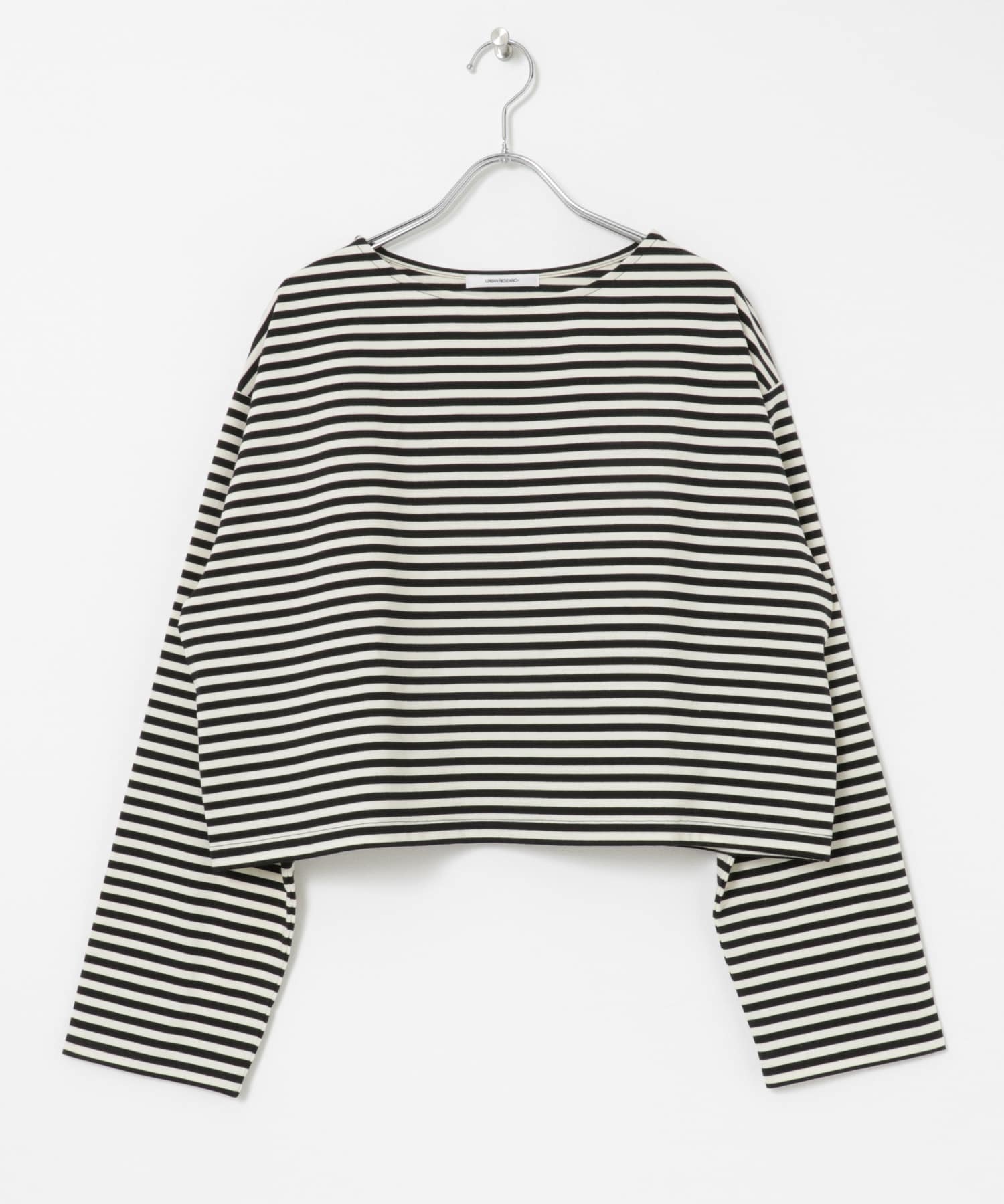 ショート丈ロングスリーブTシャツ BORDER-1 FREE