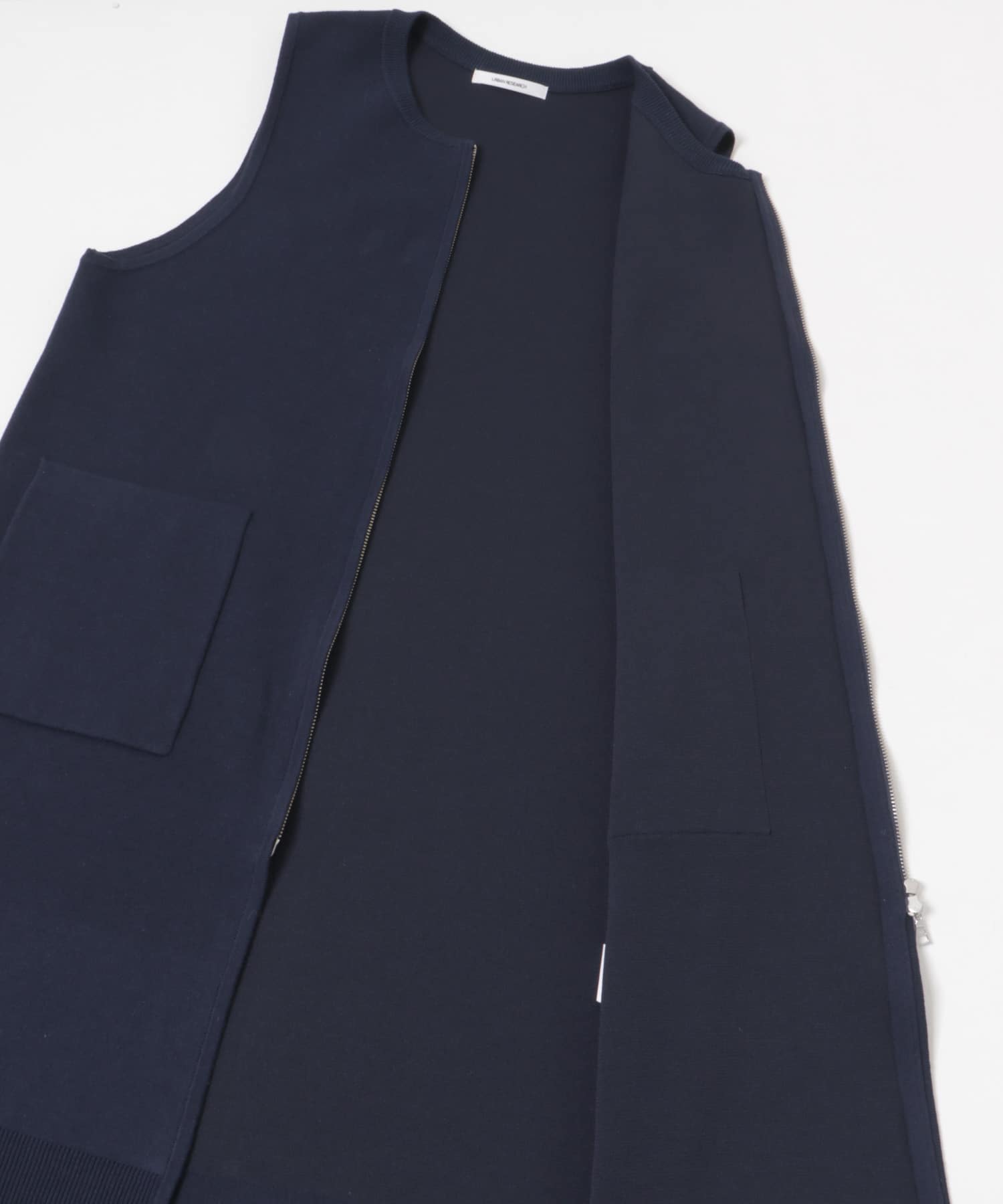 ダブルジップニットベスト NAVY FREE
