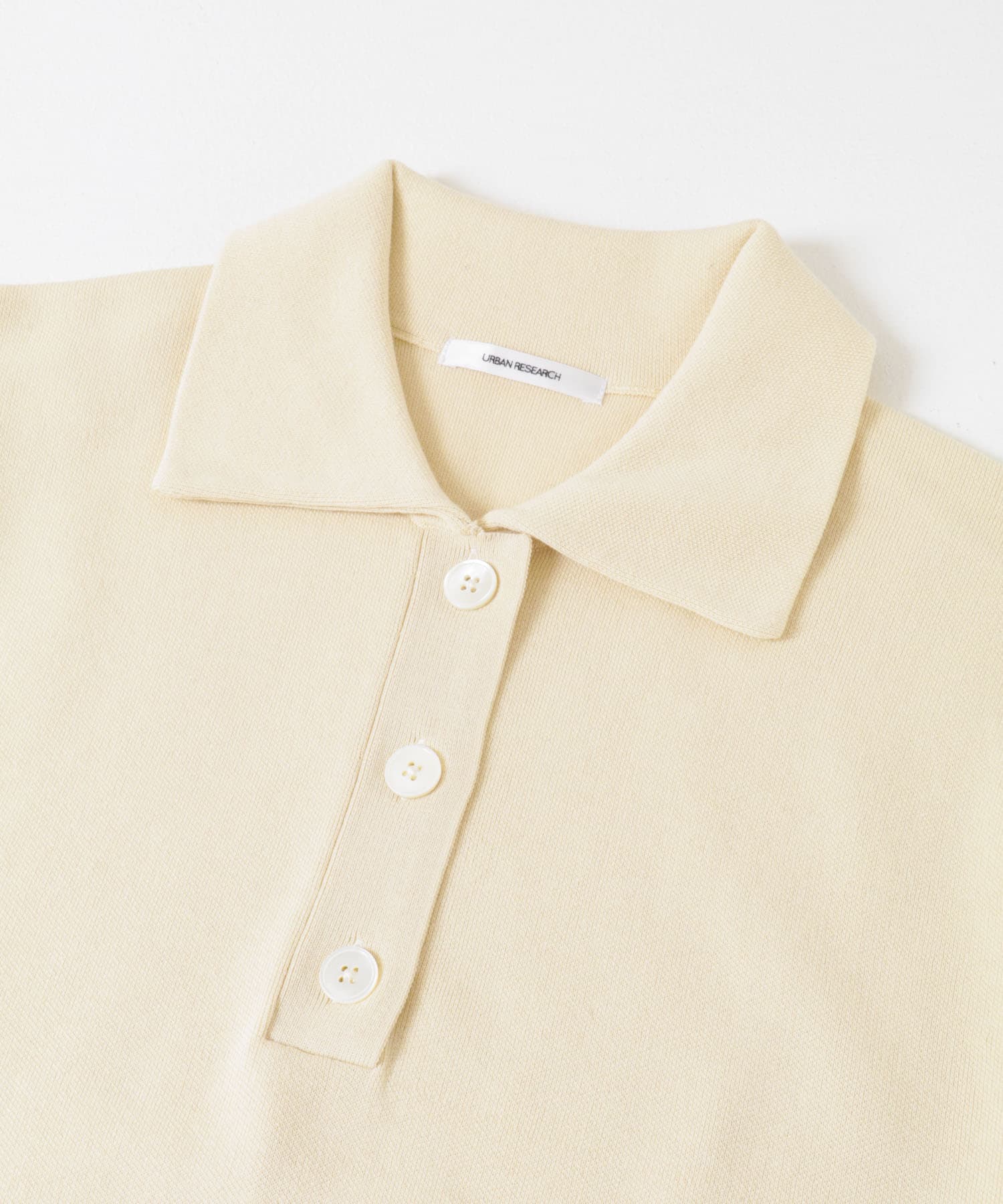 スウェットライクシャツカラーニット BEIGE FREE