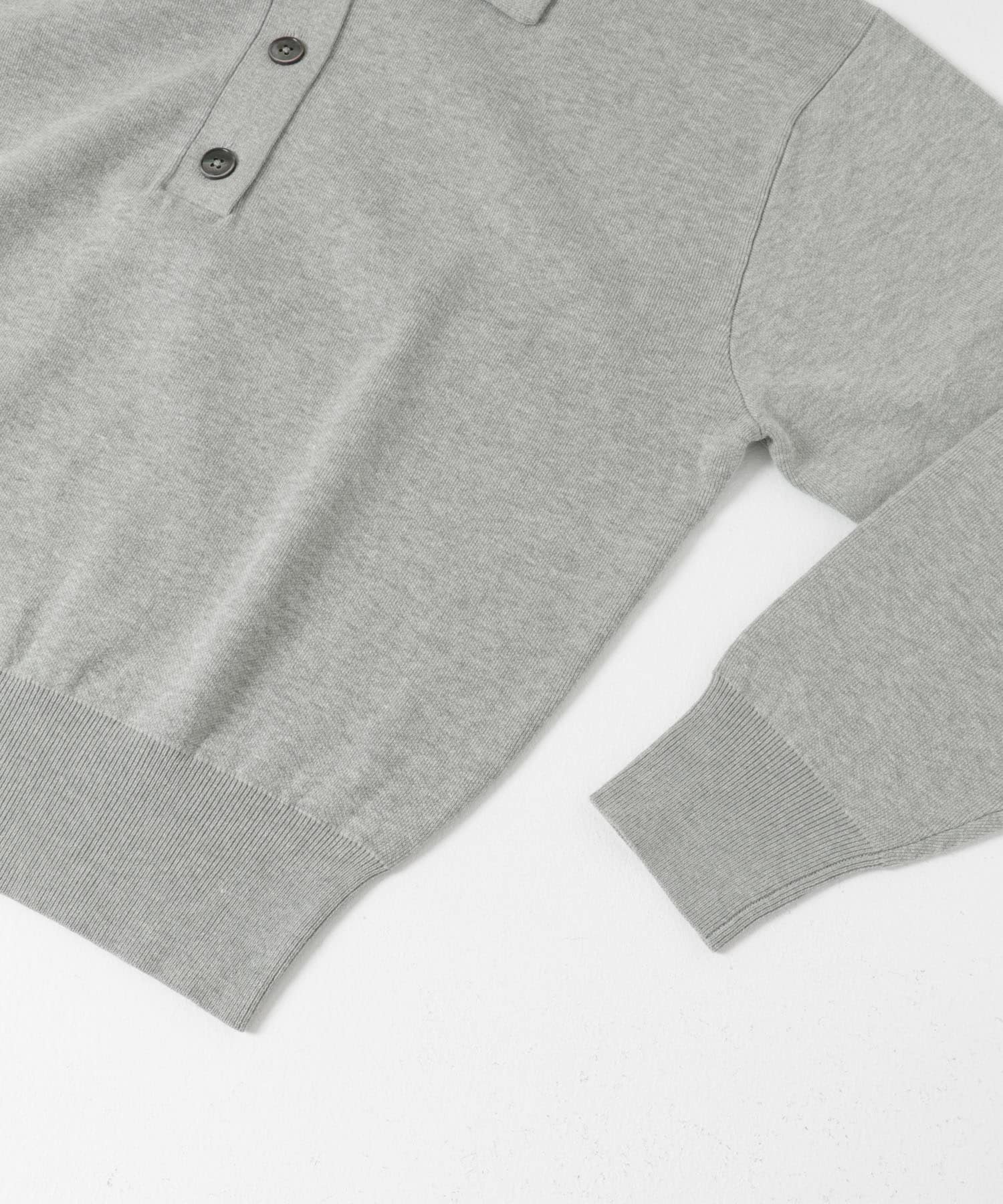 スウェットライクシャツカラーニット GRAY FREE