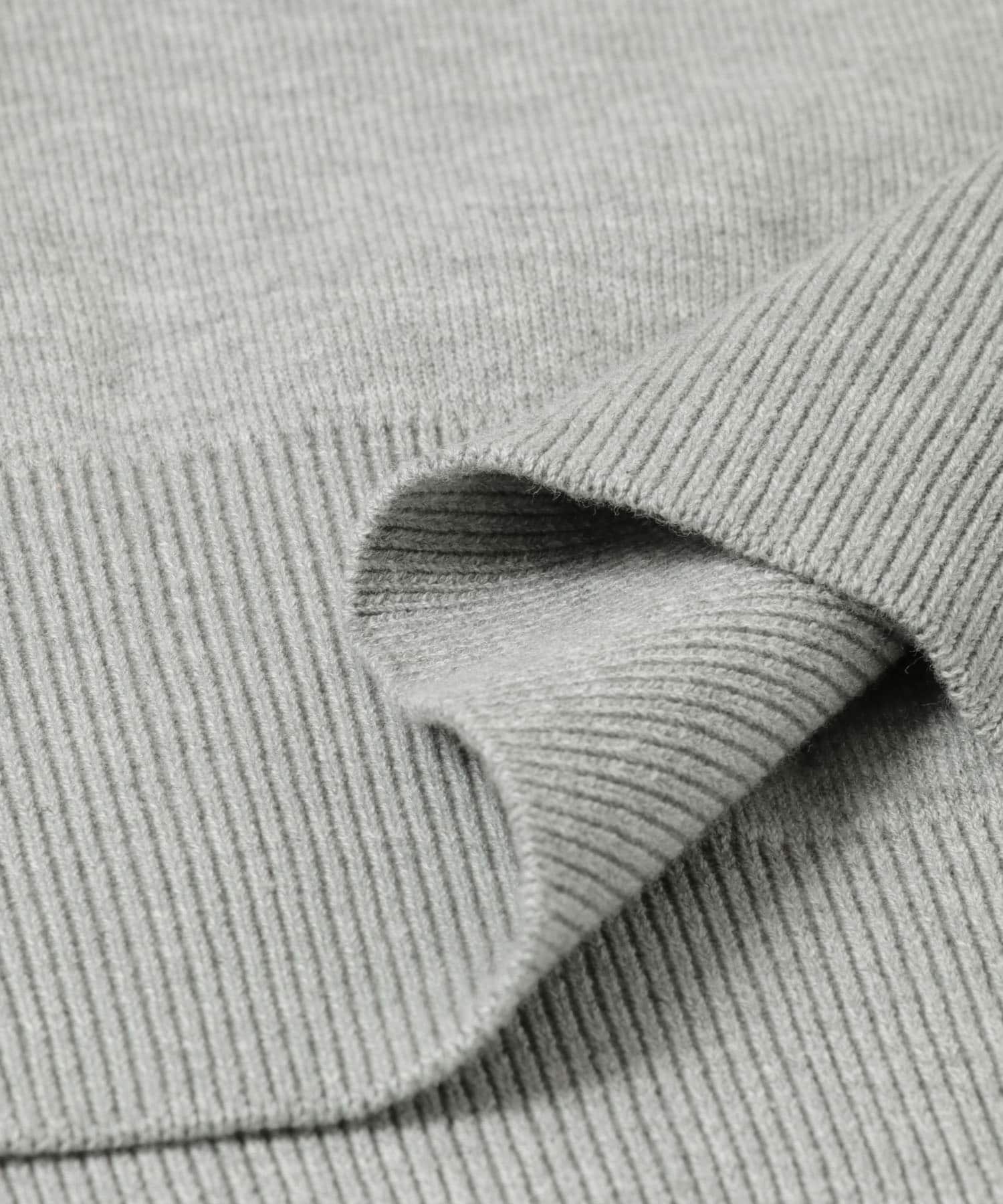 スウェットライクシャツカラーニット GRAY FREE