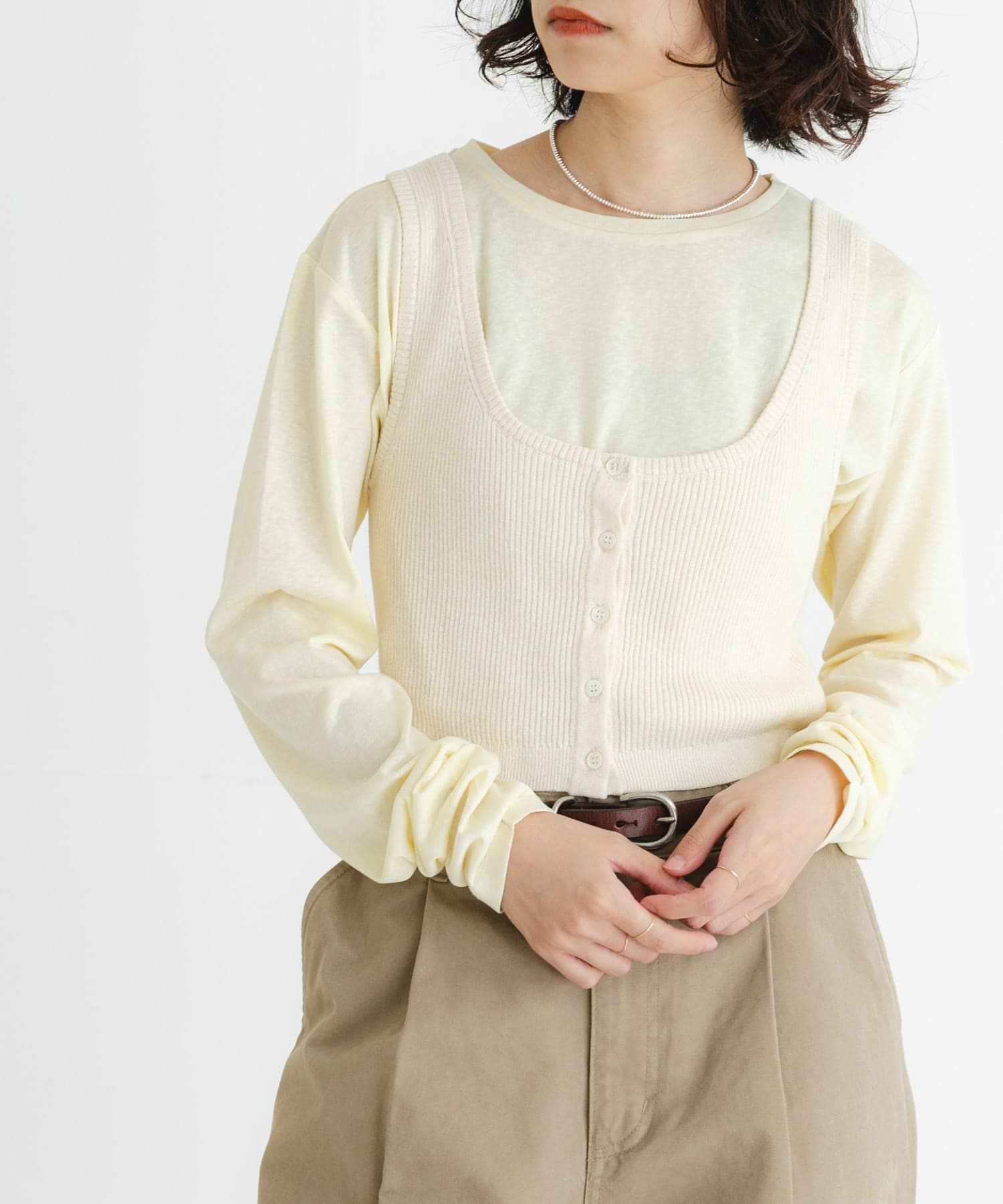 『UR TECH』メランジコットンベスト