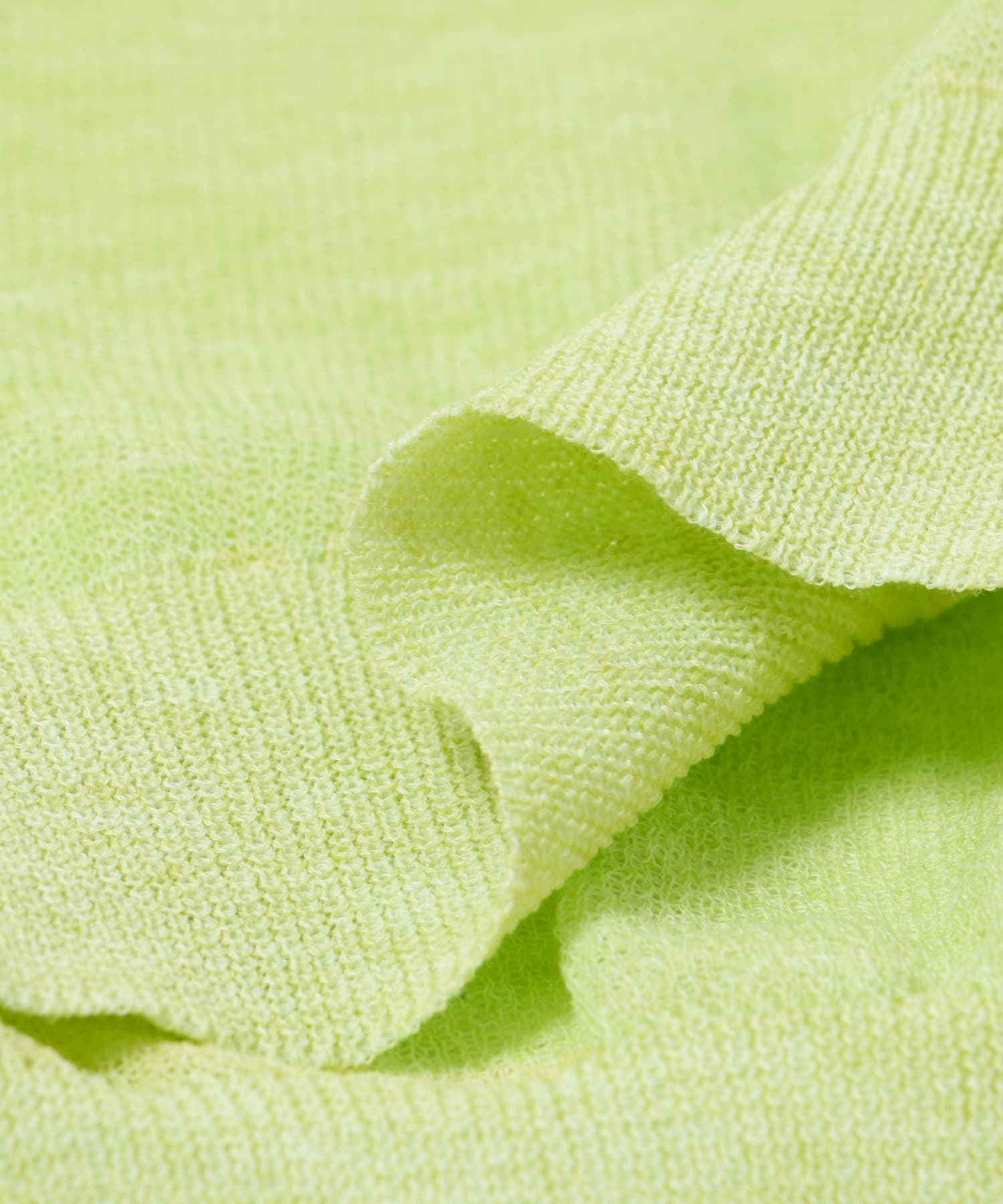 new basic　リネン混スポンディッシュニットカーディガン LIME FREE