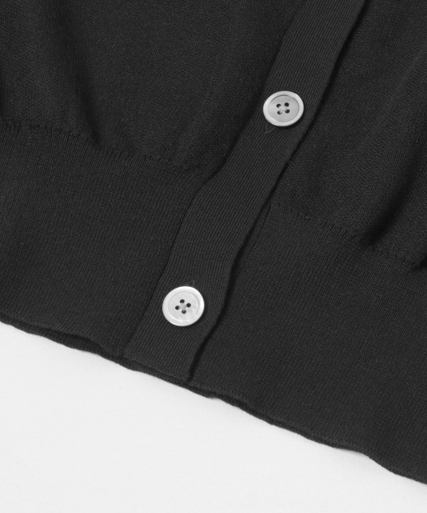 new basic　リネン混スポンディッシュニットカーディガン BLACK FREE