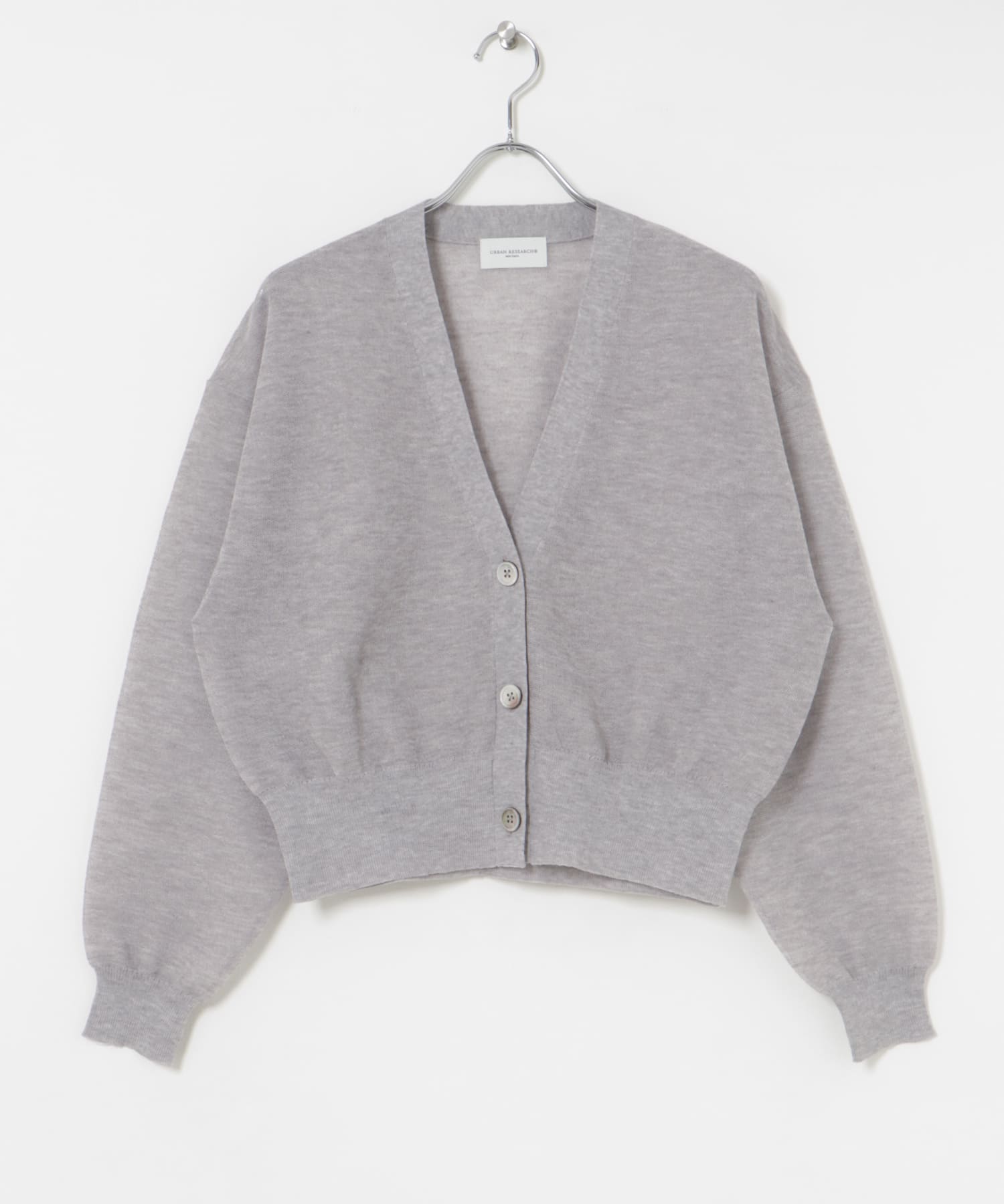 new basic　リネン混スポンディッシュニットカーディガン GRAY FREE