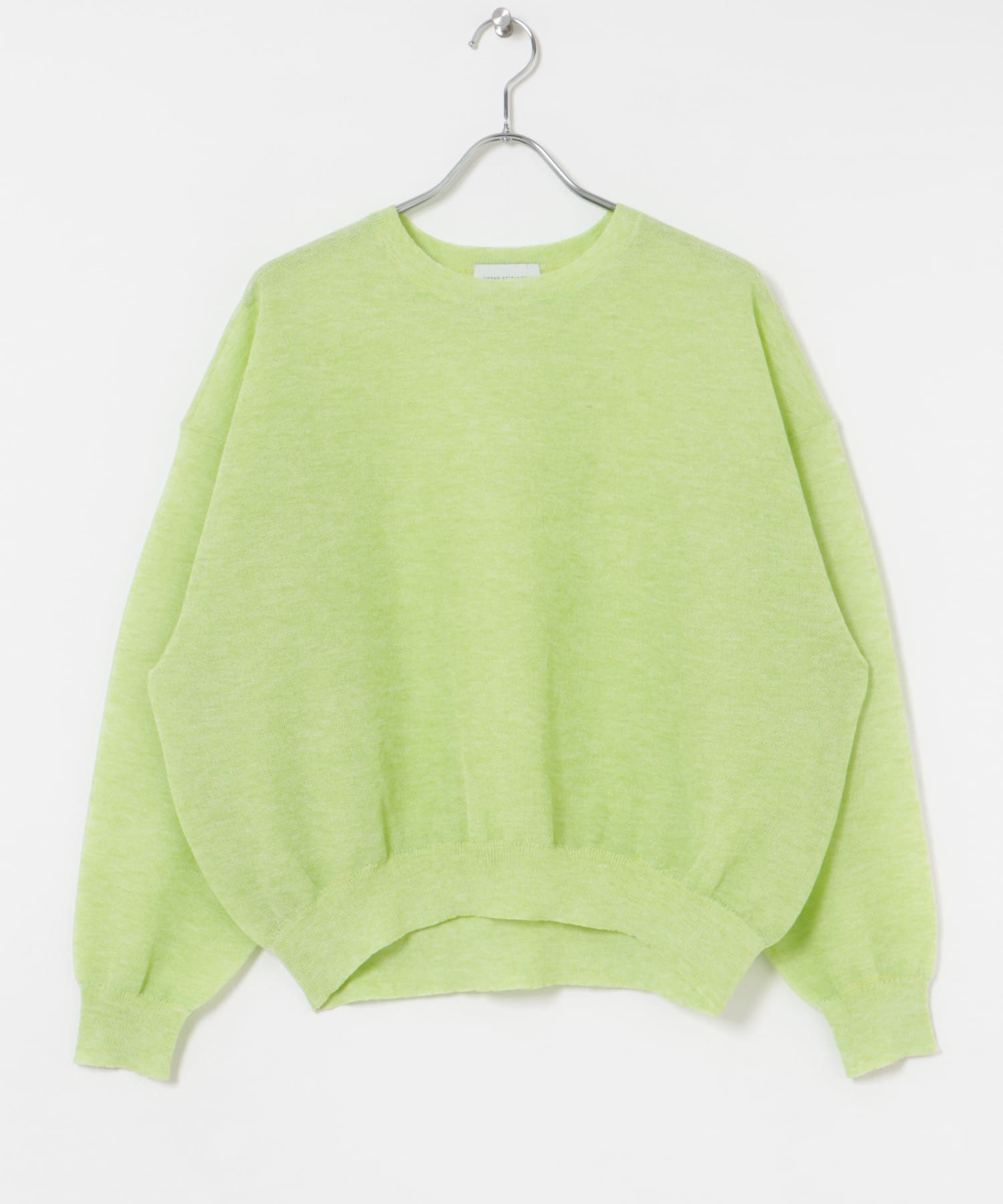new basic　リネン混スポンディッシュニットプルオーバー LIME FREE