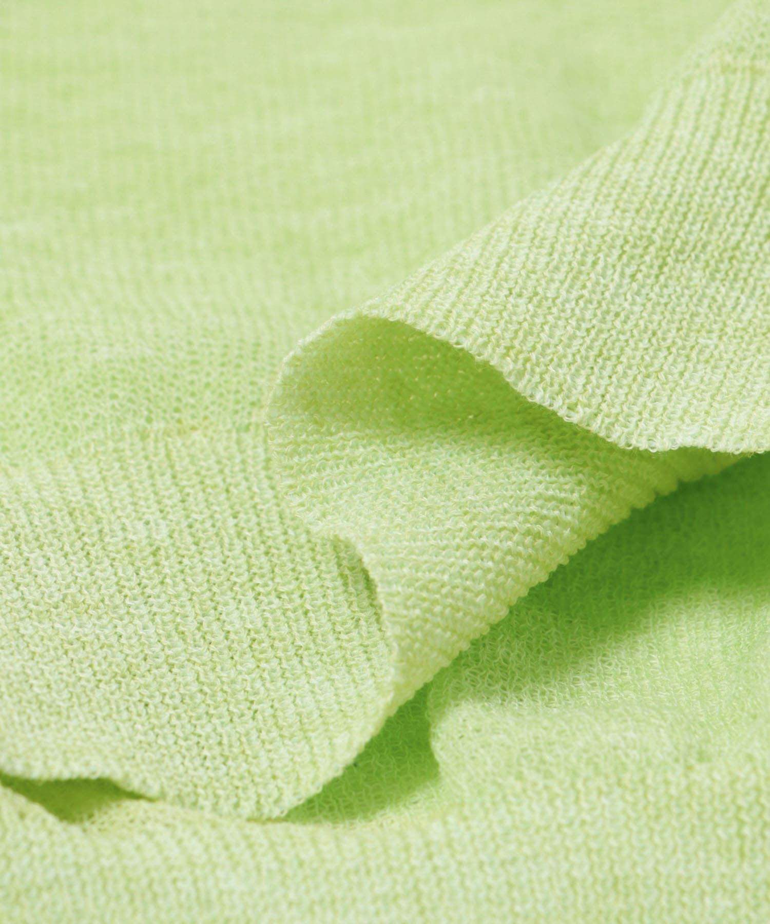 new basic　リネン混スポンディッシュニットプルオーバー LIME FREE
