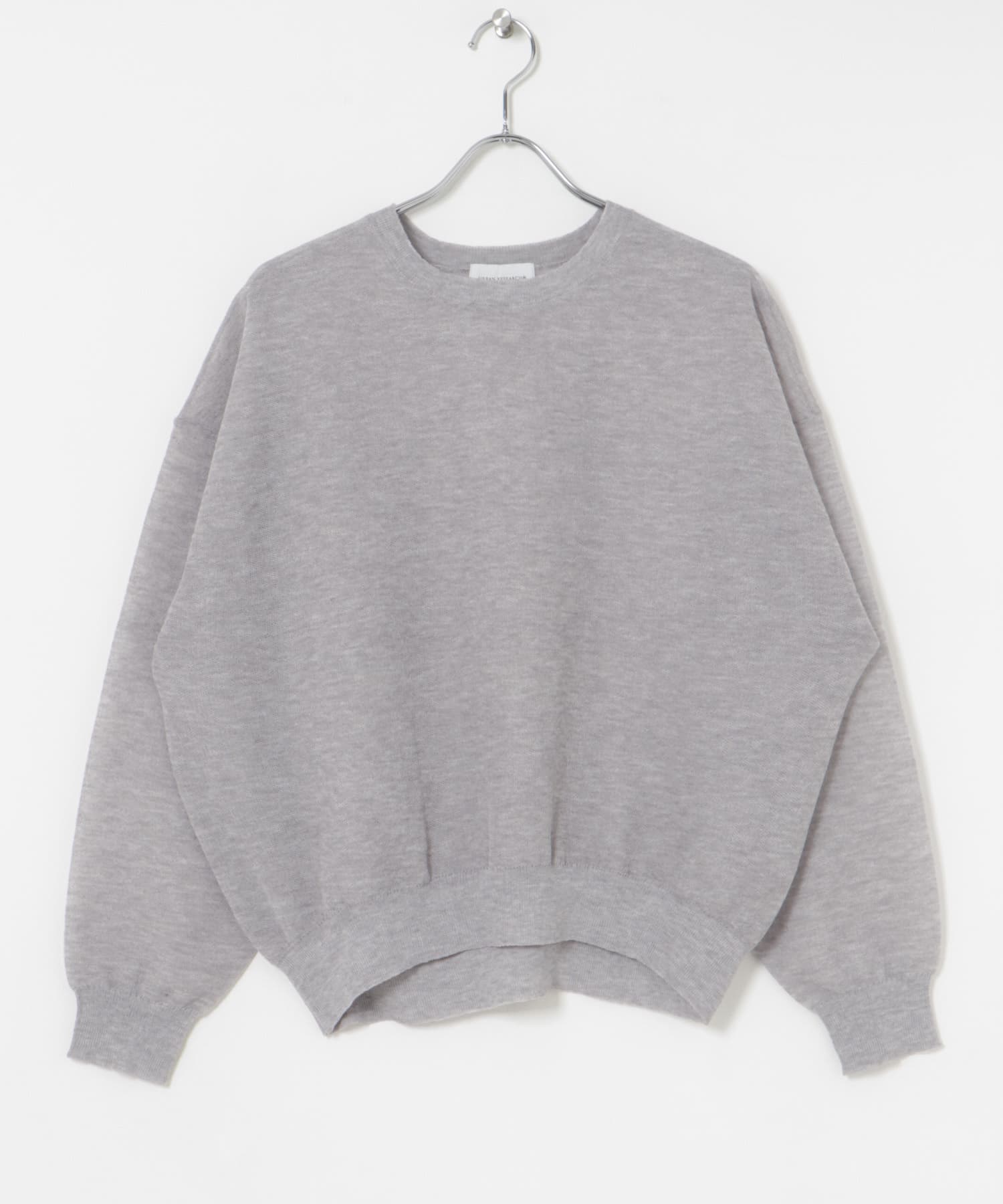 new basic　リネン混スポンディッシュニットプルオーバー GRAY FREE