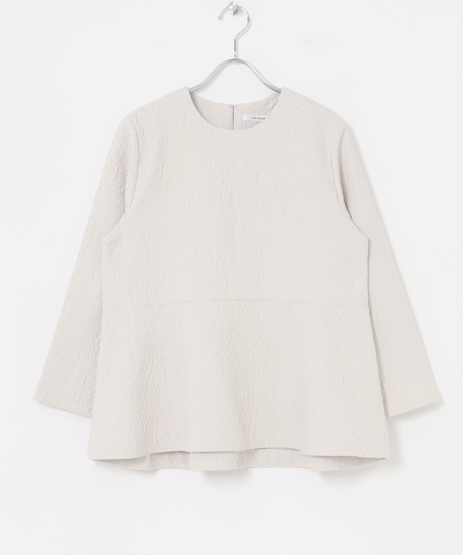 ジャガードペプラムブラウス L.BEIGE FREE