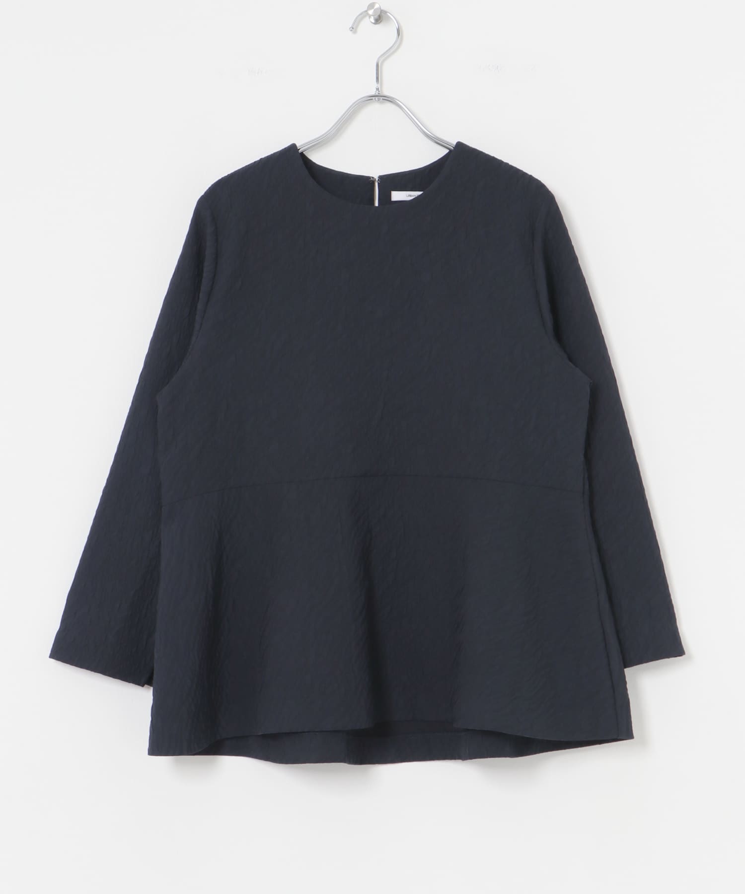 ジャガードペプラムブラウス NAVY FREE