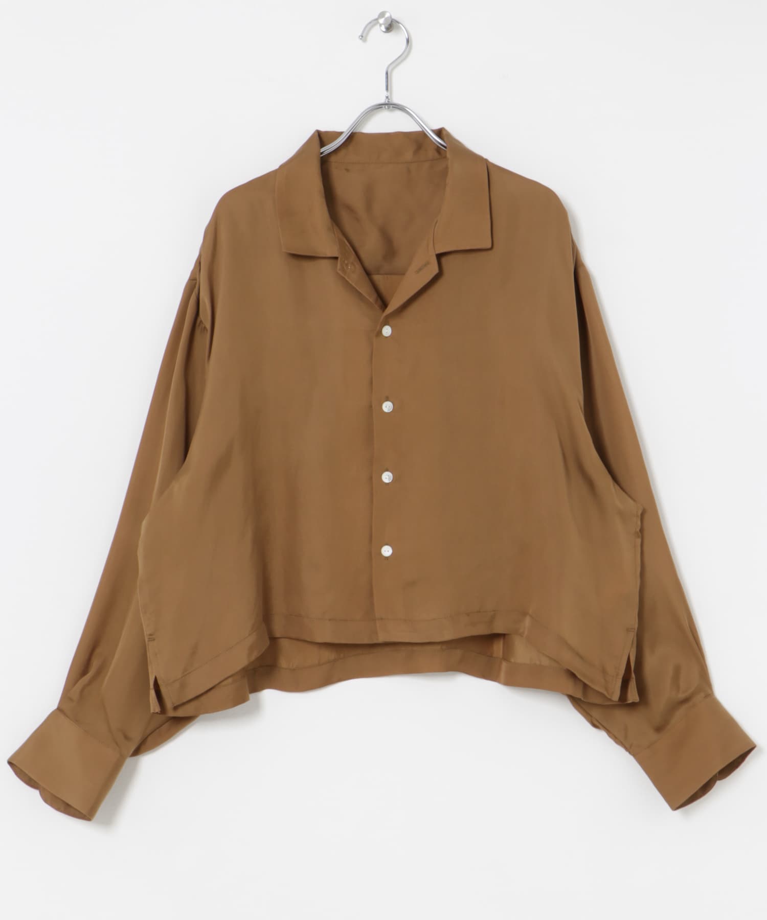 new basic　キュプラショートシャツ CAMEL FREE