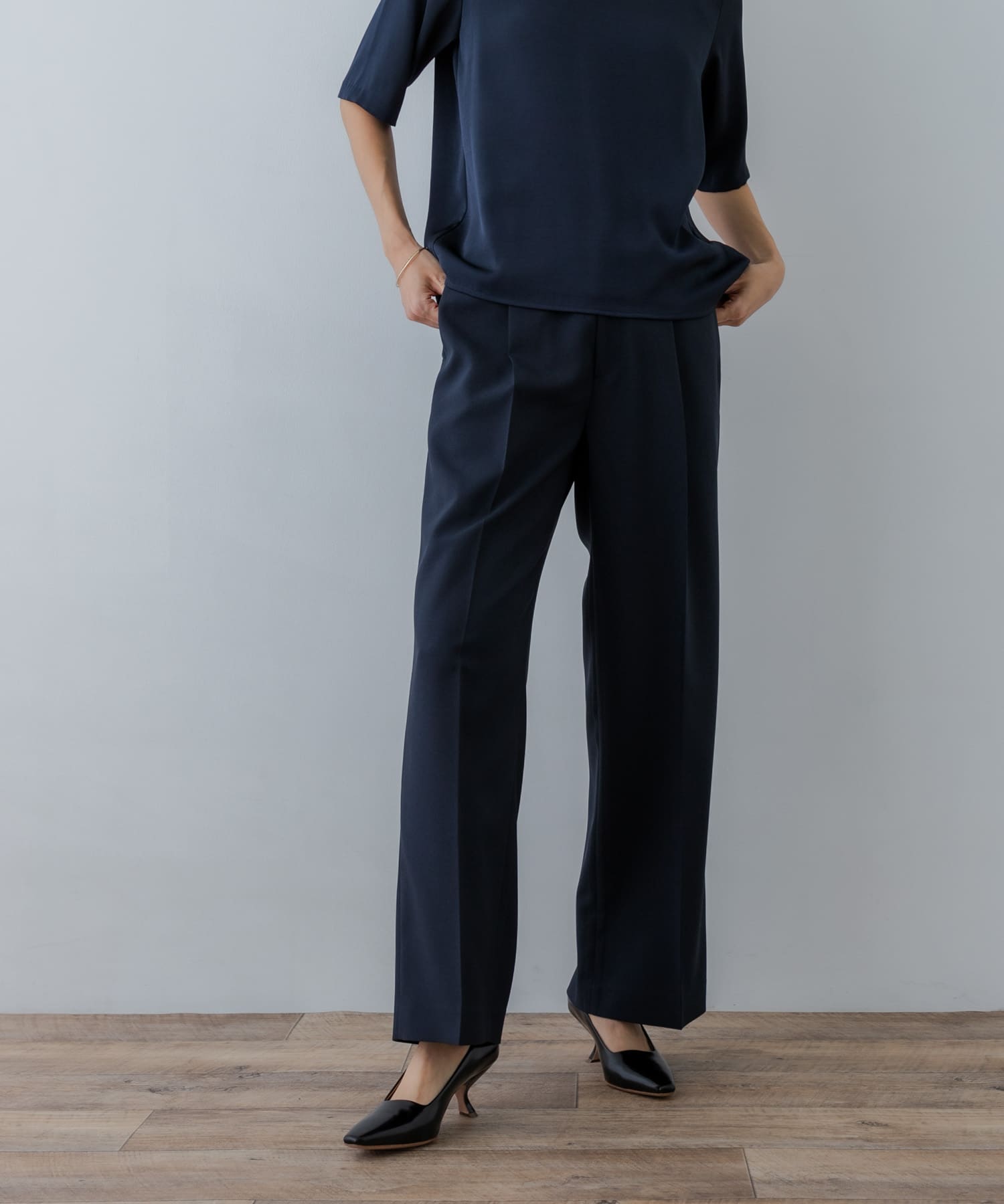 『3サイズ展開』タックストレートスラックス