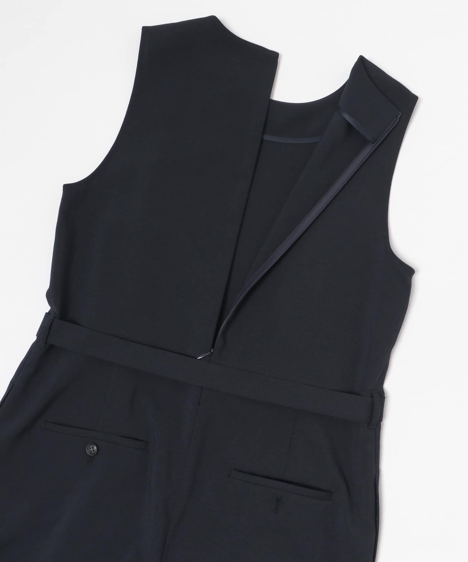 『2サイズ展開』ベルト付きオールインワン NAVY 36