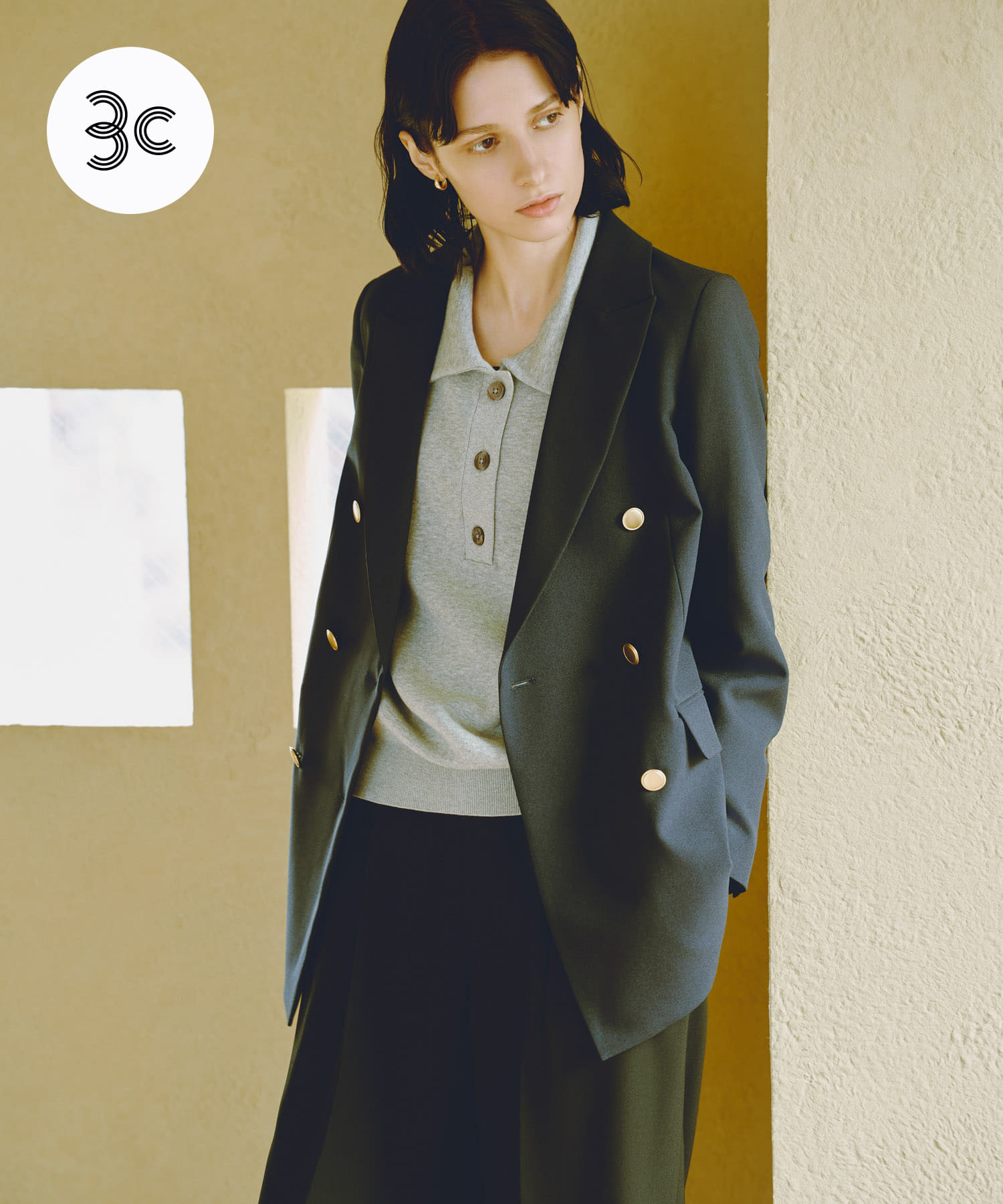 『2サイズ展開』ダブルブレストブレザージャケット NAVY 36