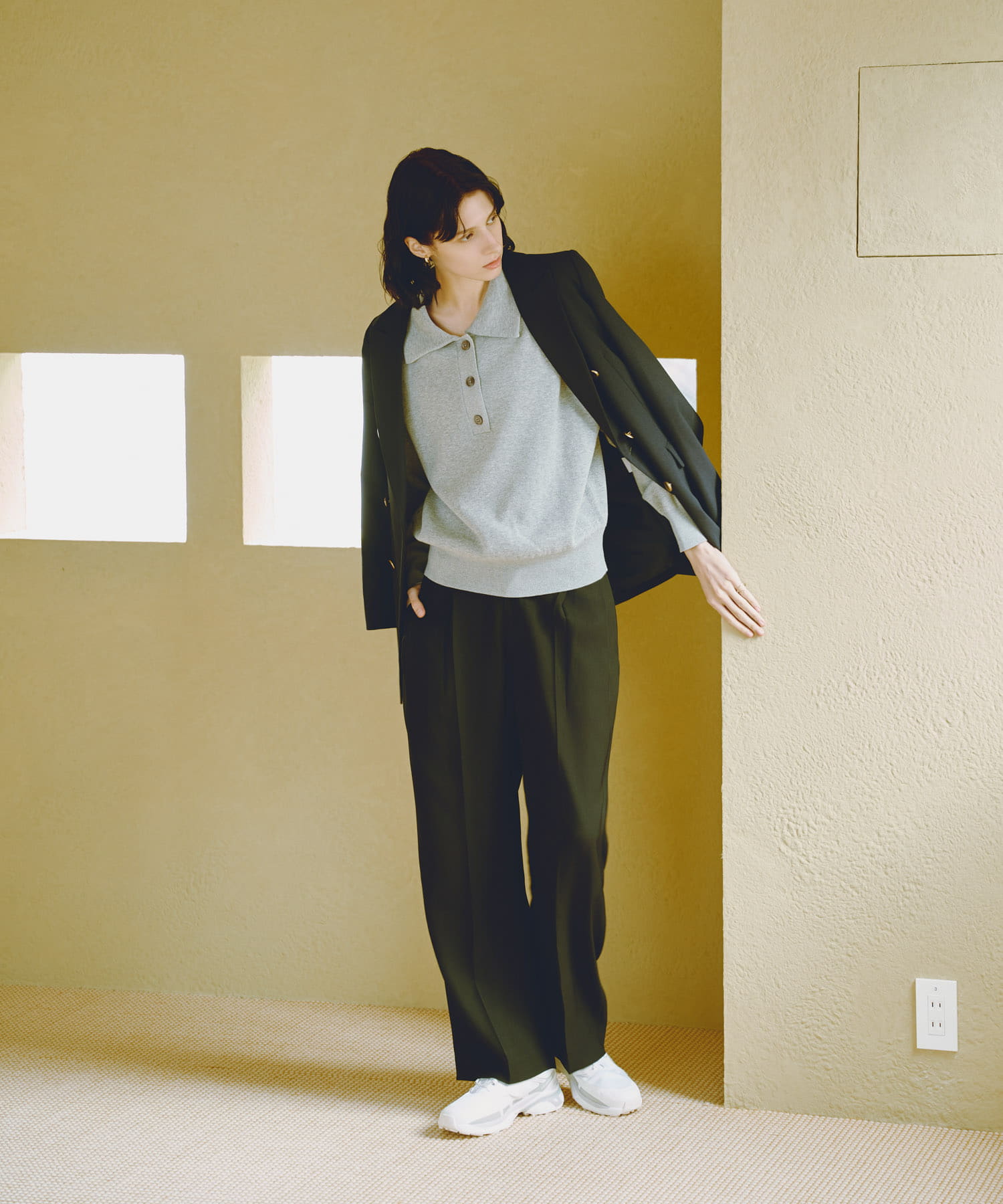 『2サイズ展開』ダブルブレストブレザージャケット NAVY 36