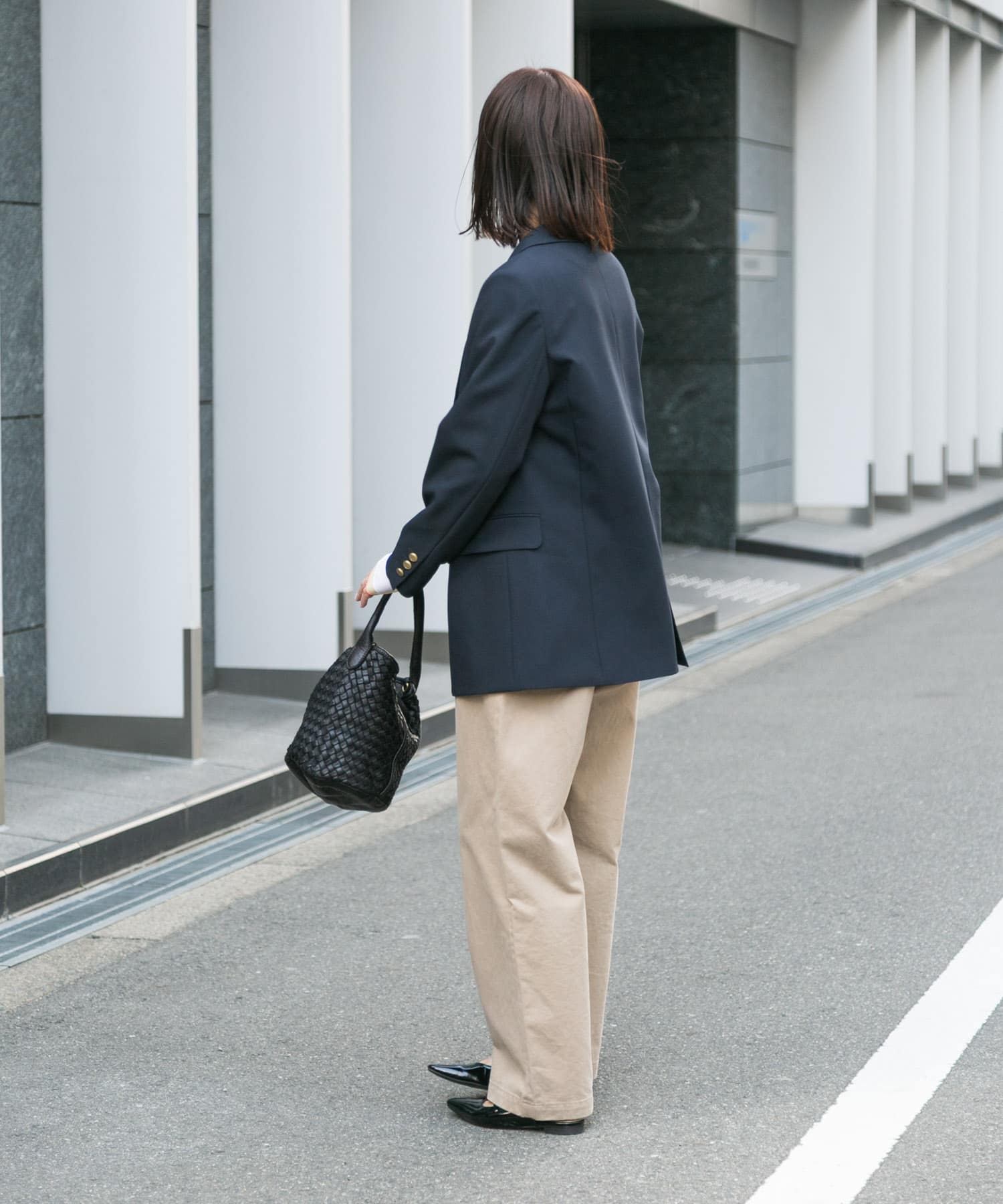 2サイズ展開』ダブルブレストブレザージャケット(36 BLACK