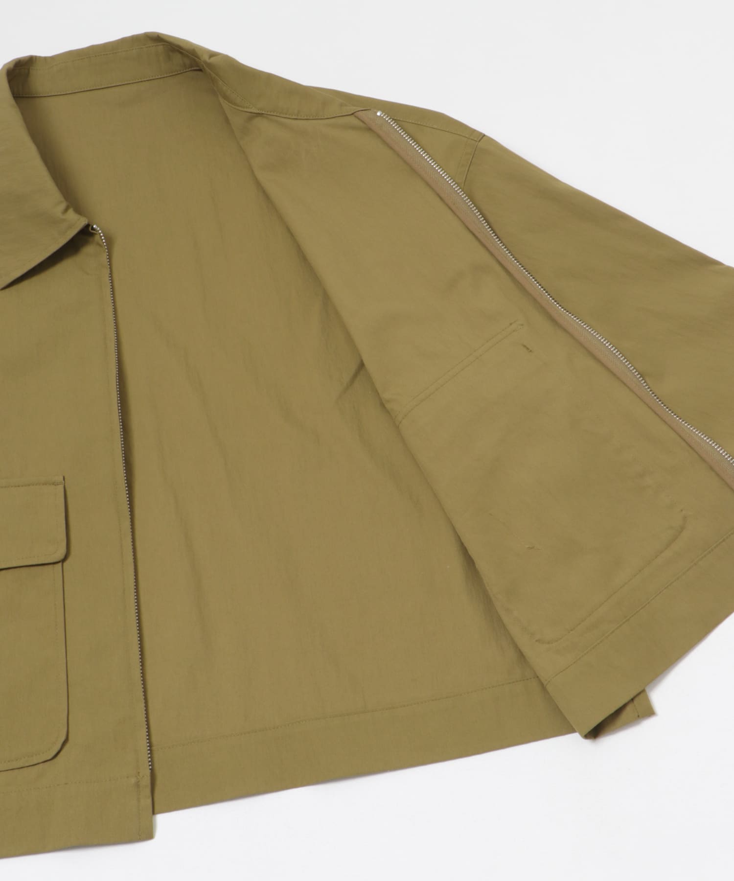 コットンナイロンジップブルゾン KHAKI FREE