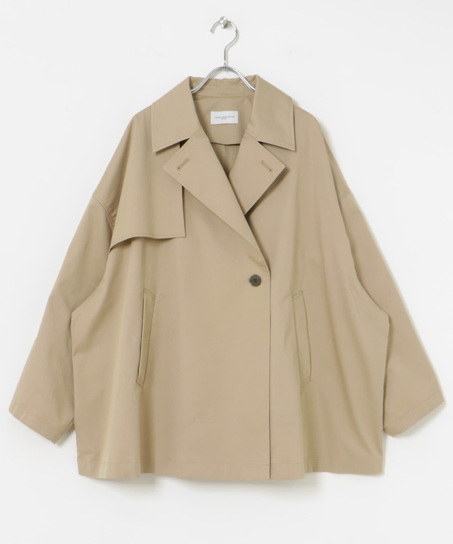 『撥水』new basic　ミドル丈トレンチテントコート BEIGE FREE