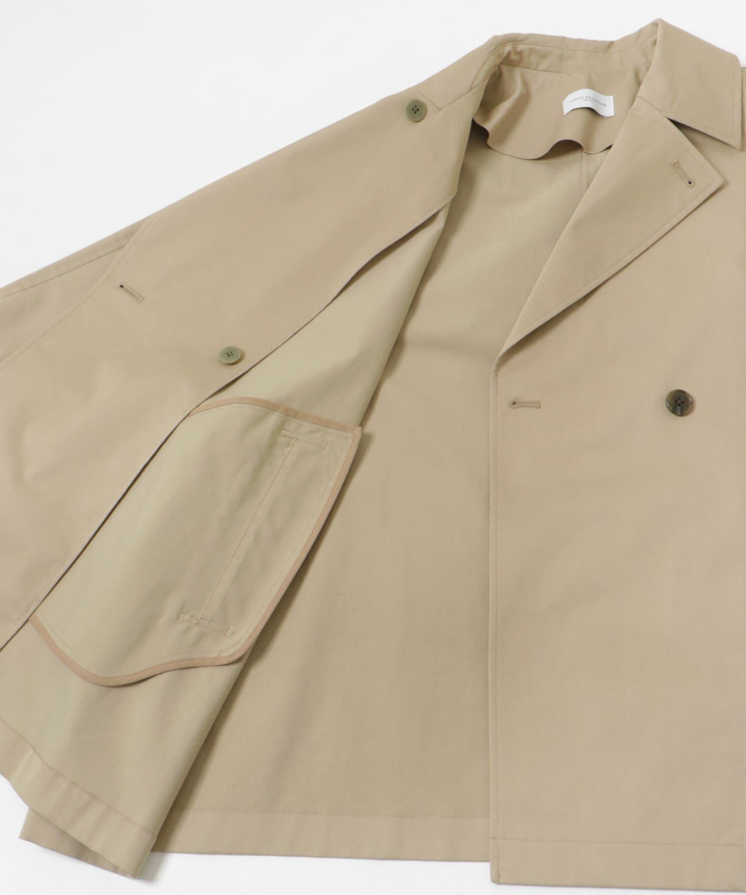 『撥水』new basic　ミドル丈トレンチテントコート BEIGE FREE