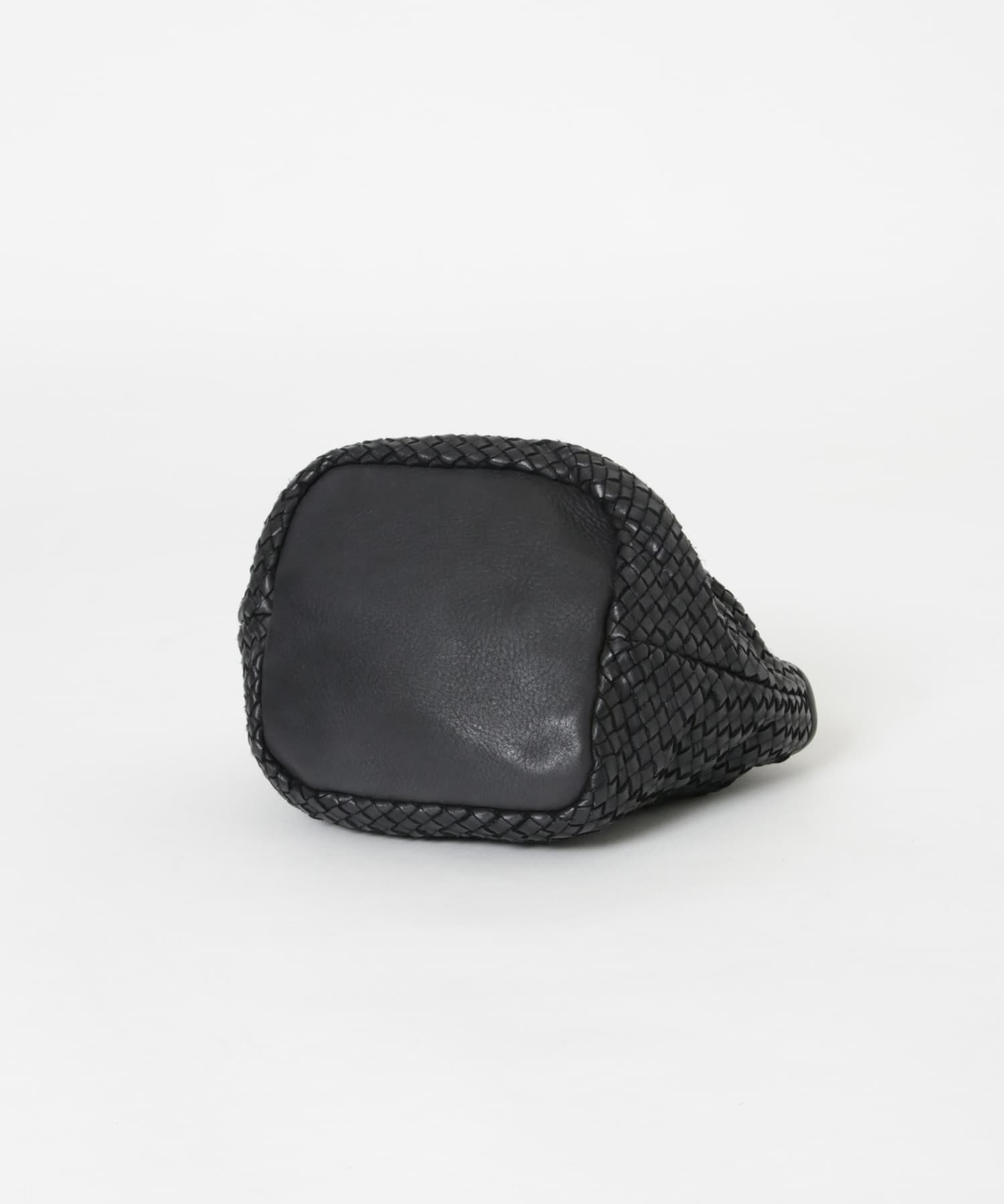 メッシュ編みレザートートバッグ BLACK -