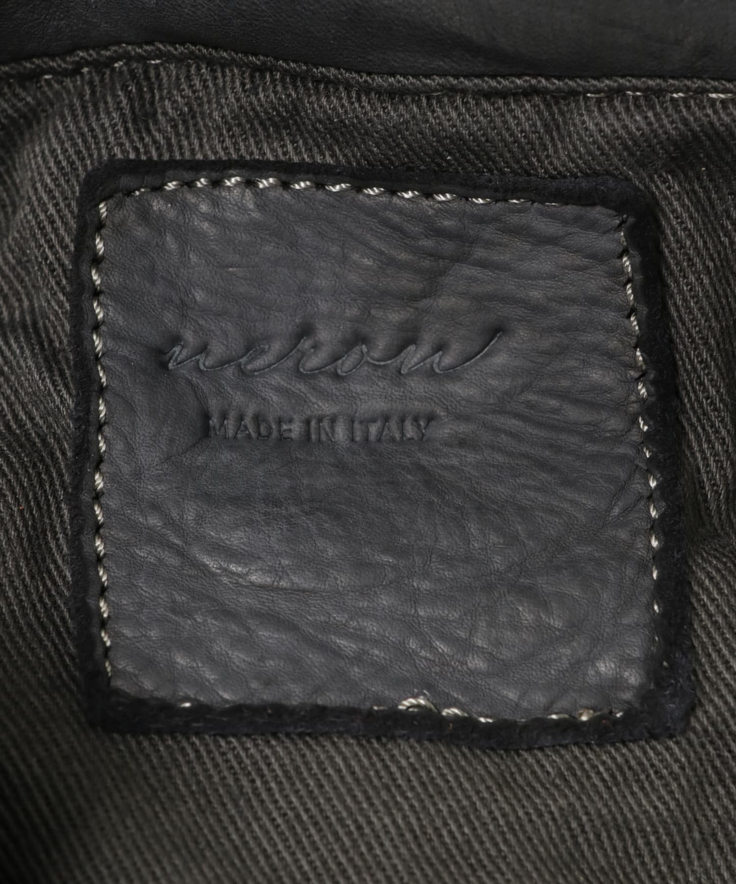 メッシュ編みレザートートバッグ BLACK -
