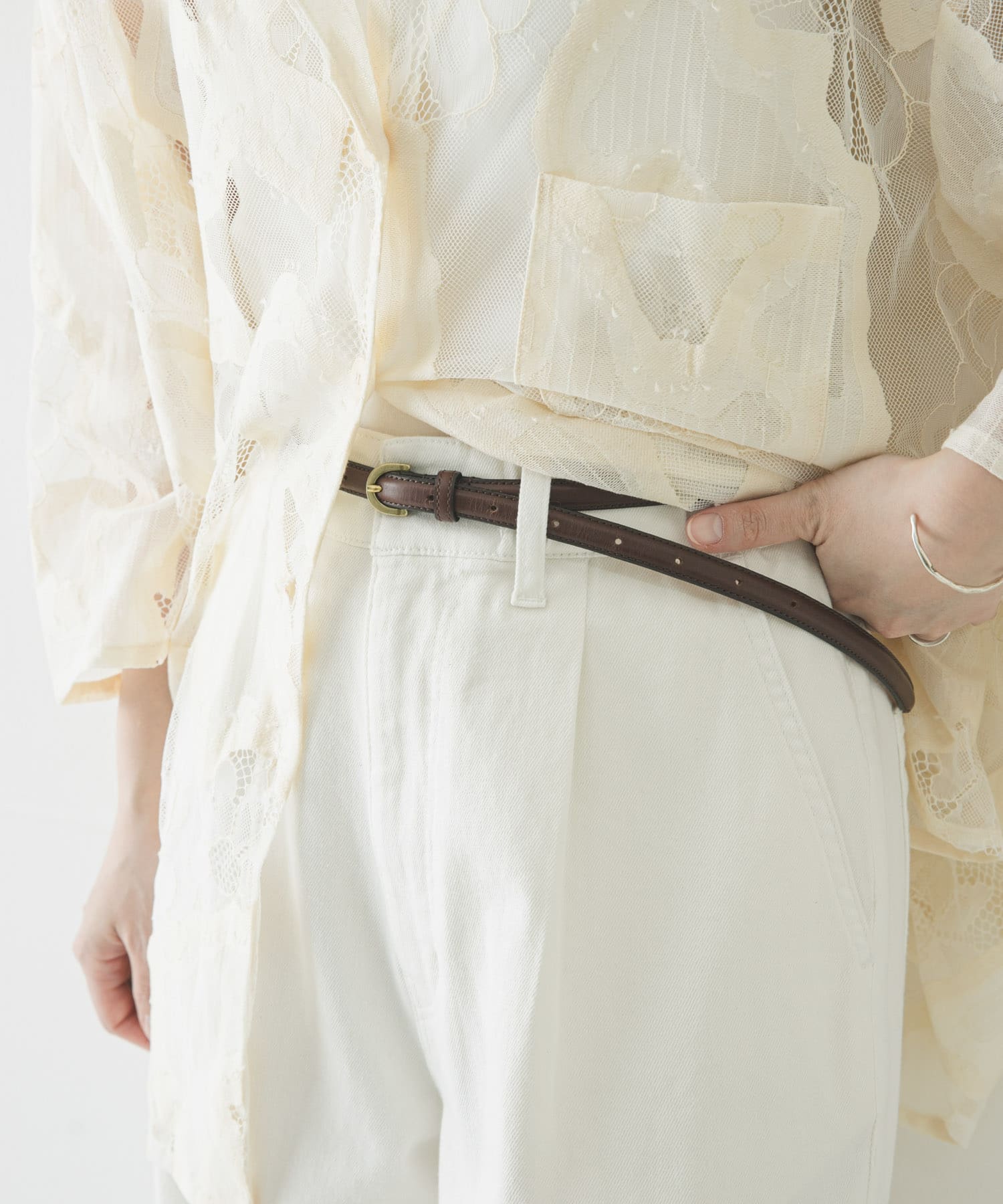 13mm ナロークラシックベルト BROWN FREE