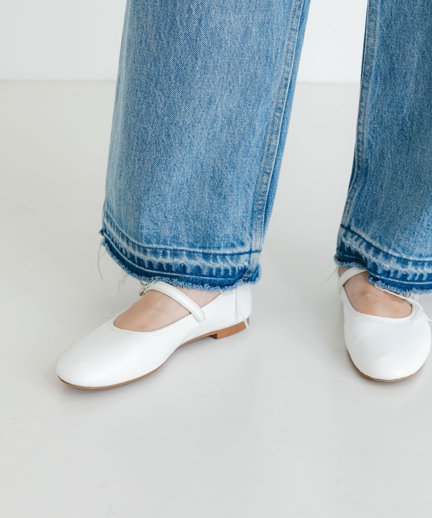 メリージェーンフラットシューズ WHITE 36