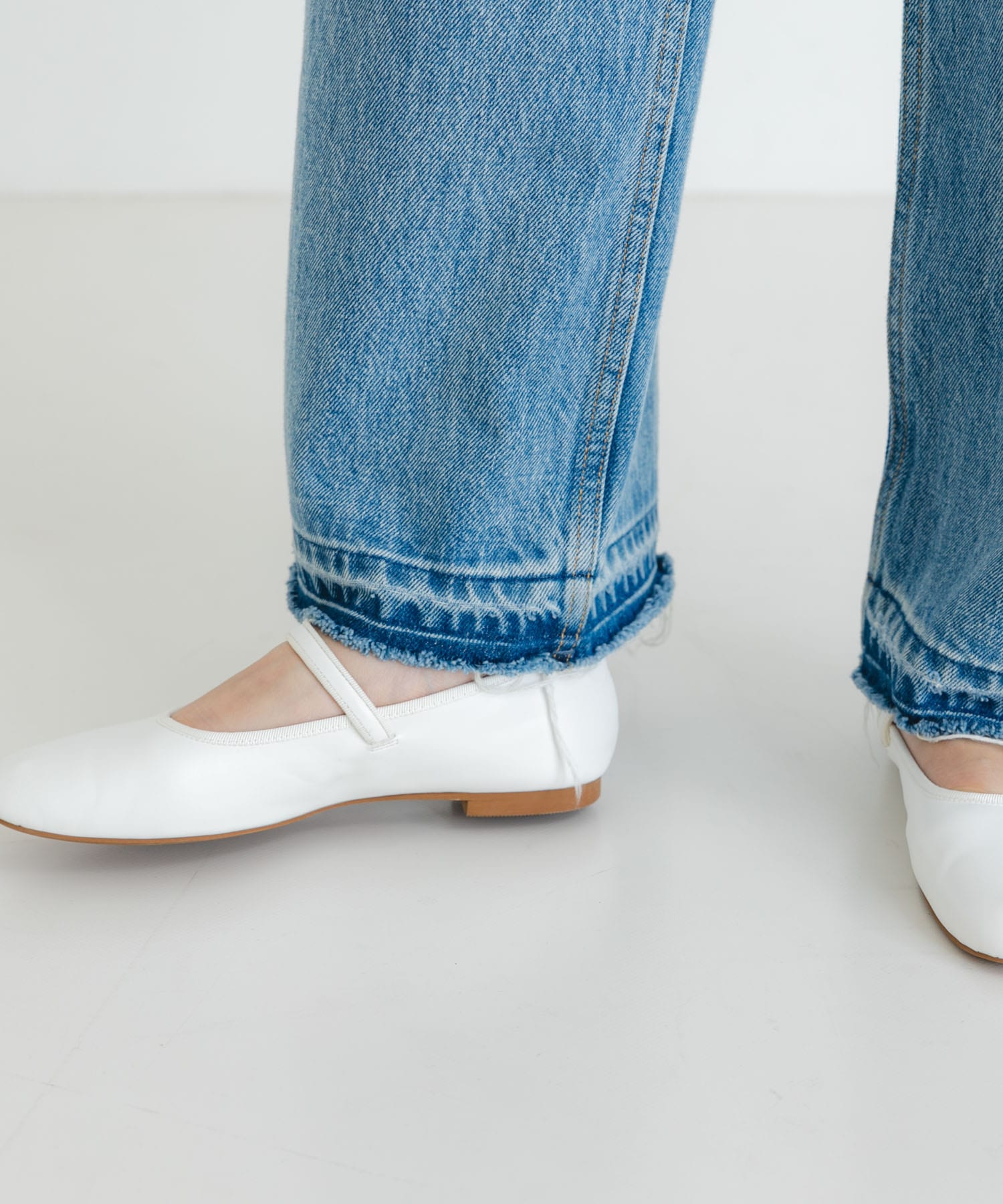 メリージェーンフラットシューズ WHITE 36