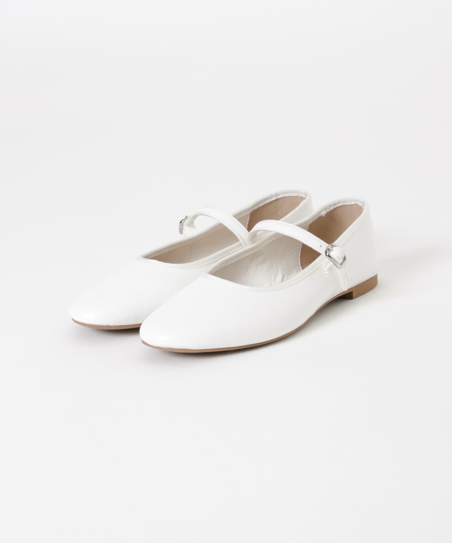 メリージェーンフラットシューズ WHITE 36