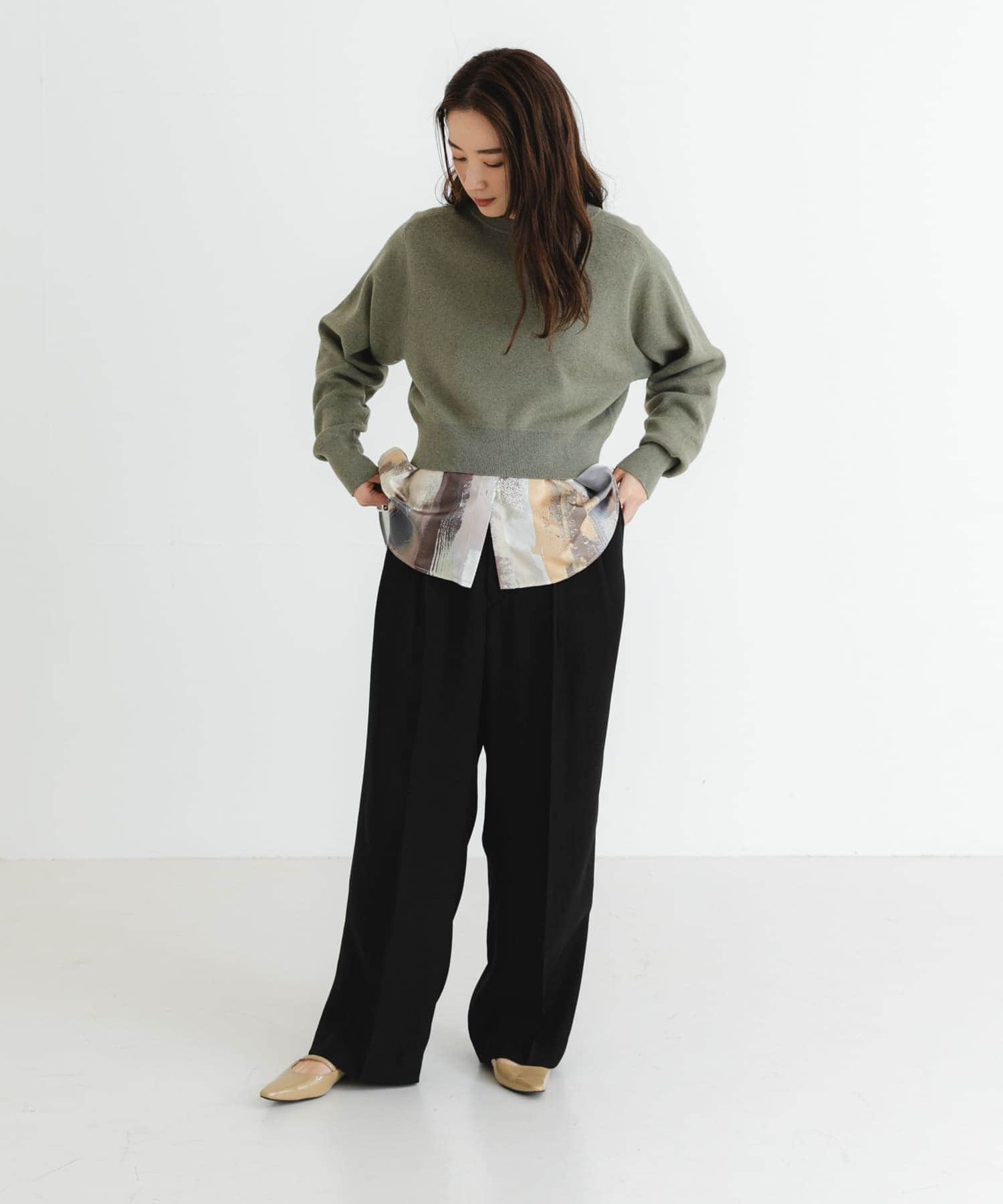 ポインテッドバックストラップシューズ BEIGE 36