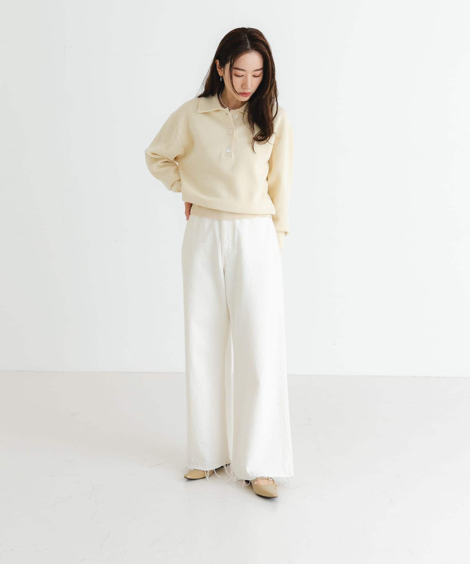 ポインテッドバックストラップシューズ BEIGE 36
