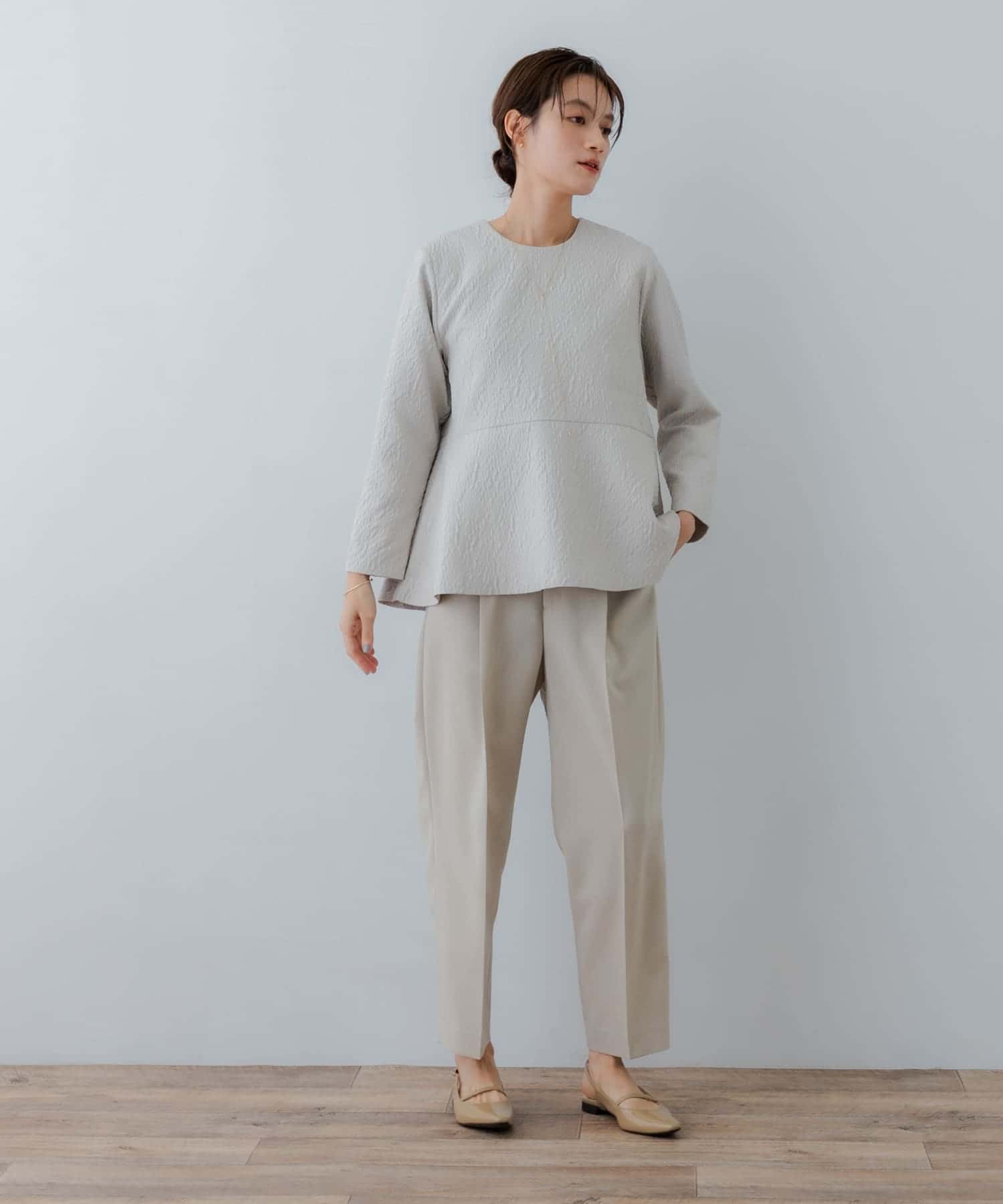 ポインテッドバックストラップシューズ BEIGE 36