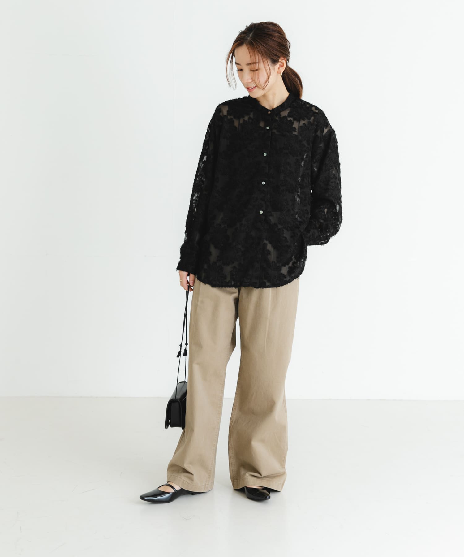 ポインテッドバックストラップシューズ BLACK 36