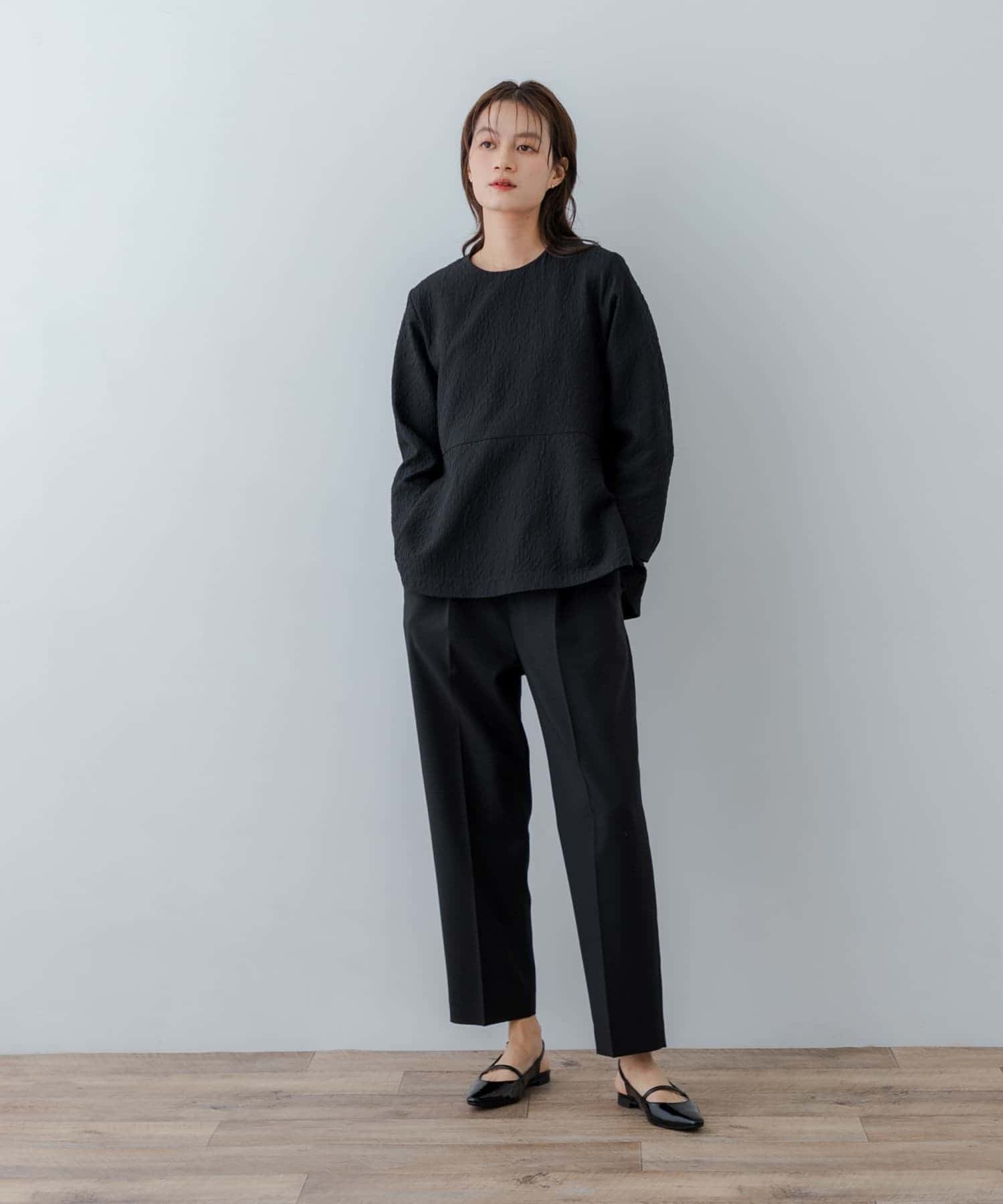 ポインテッドバックストラップシューズ BLACK 36