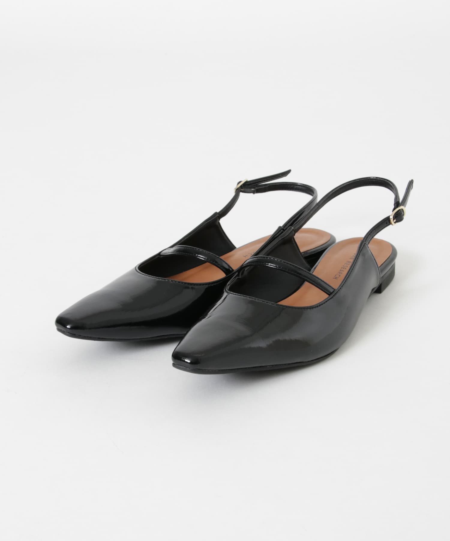 ポインテッドバックストラップシューズ BLACK 36