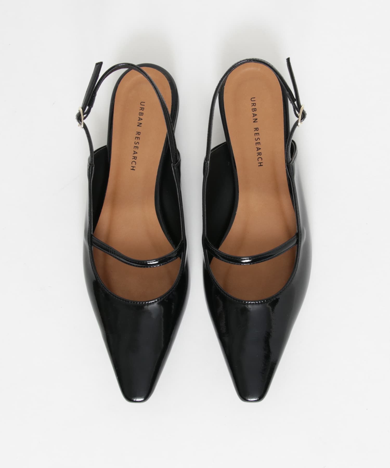 ポインテッドバックストラップシューズ BLACK 36