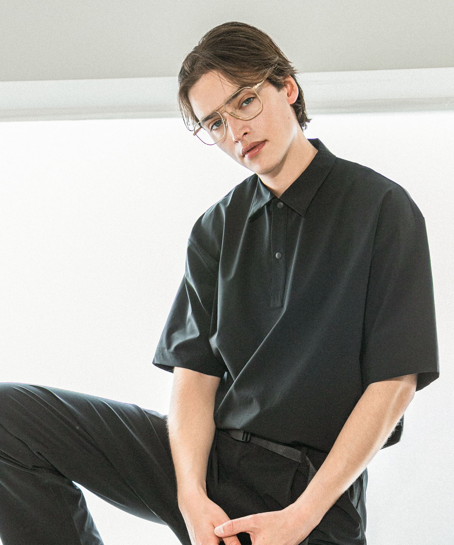 XLサイズあり』『撥水』SOLOTEX STRETCH ポロシャツ(M BLACK