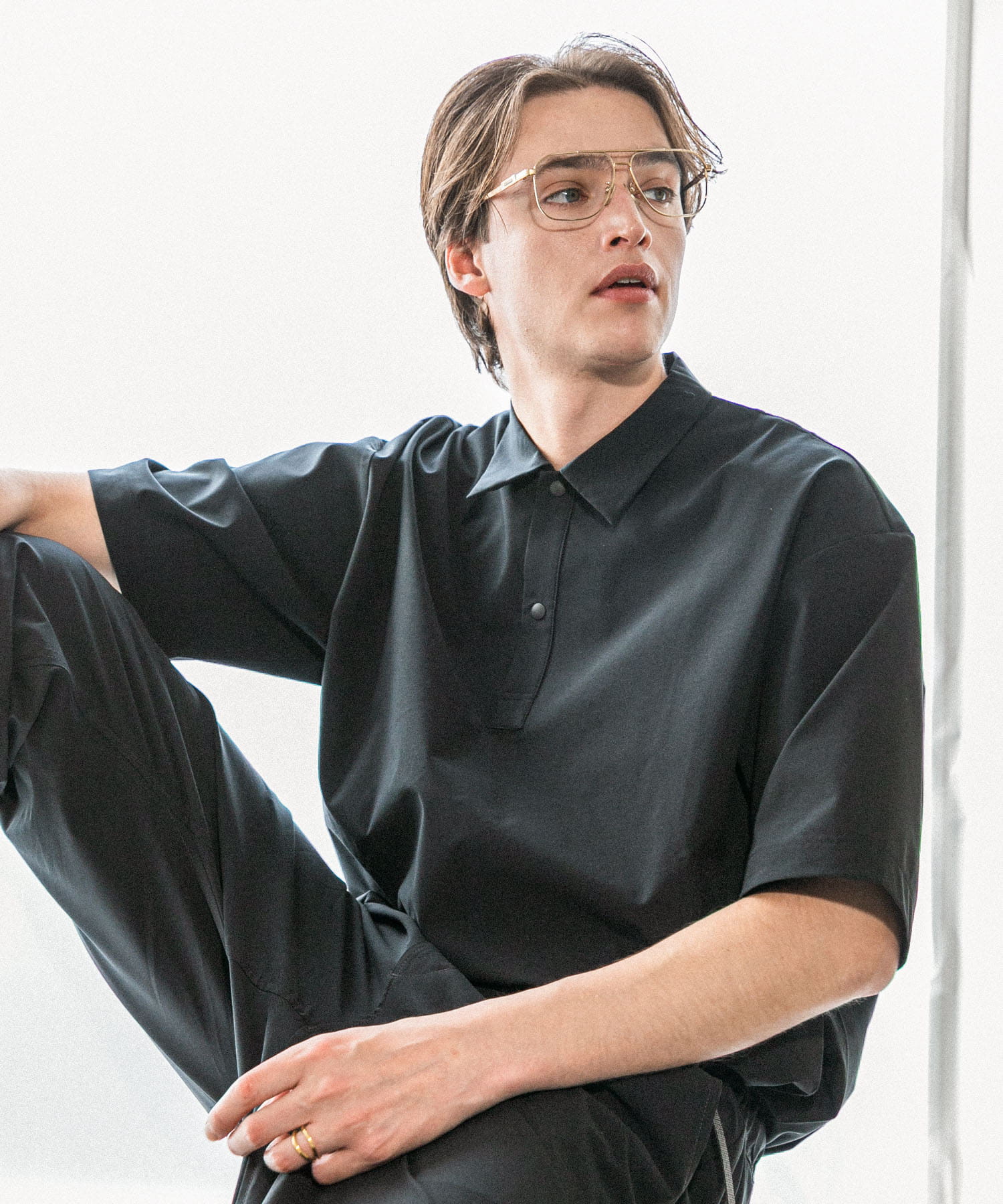 XLサイズあり』『撥水』SOLOTEX STRETCH ポロシャツ(M BLACK