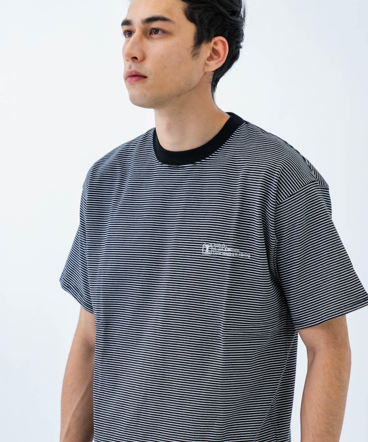 別注』RUSSELL ATHLETIC×UR BORDER SHORT-SLEEVE TEE(M BLACK
